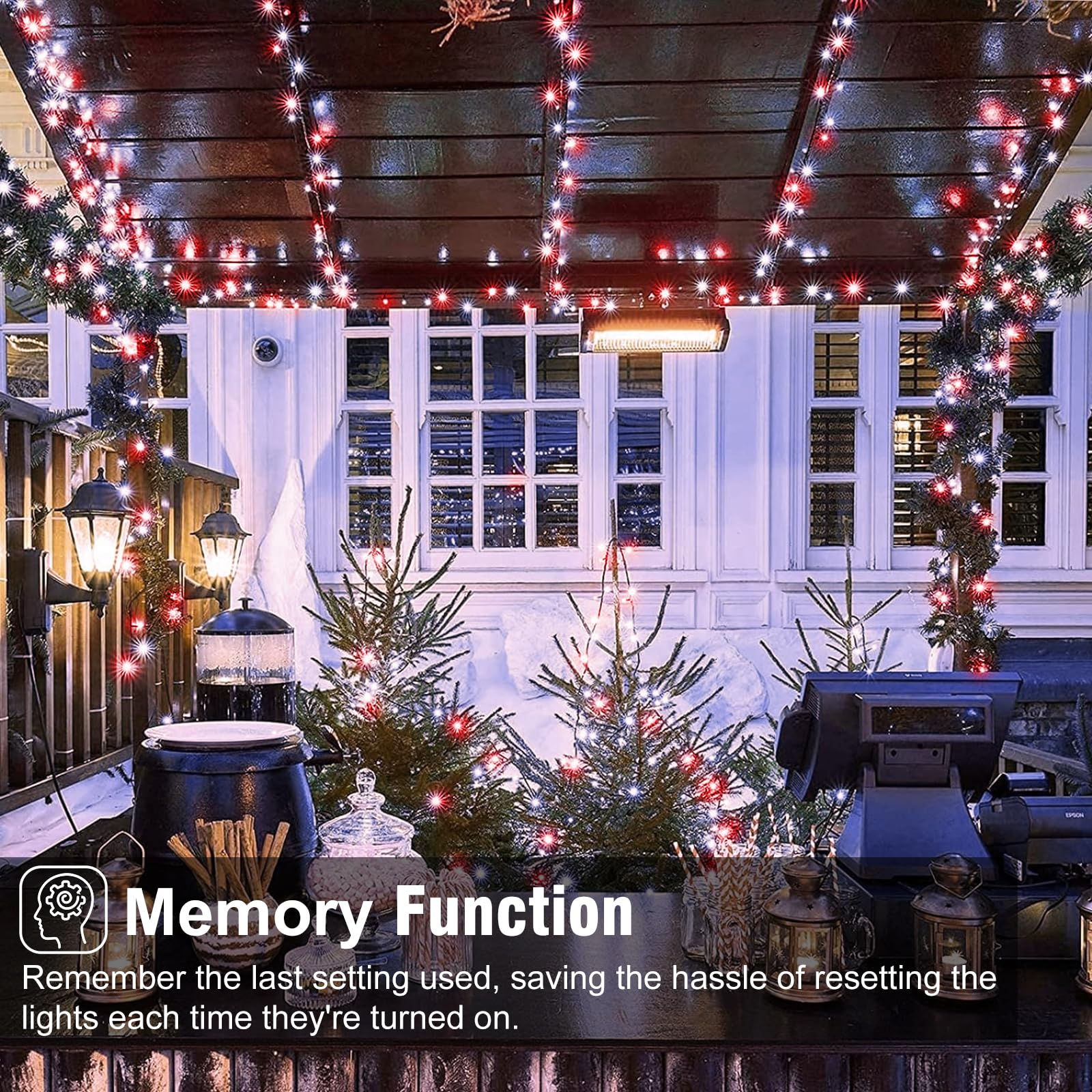 100Ft 300 Led Christmas Lights Outdoor, Christmas String Lights With Green Wire, 8 Modes Waterproof Plug In Twinkle Tree Lights