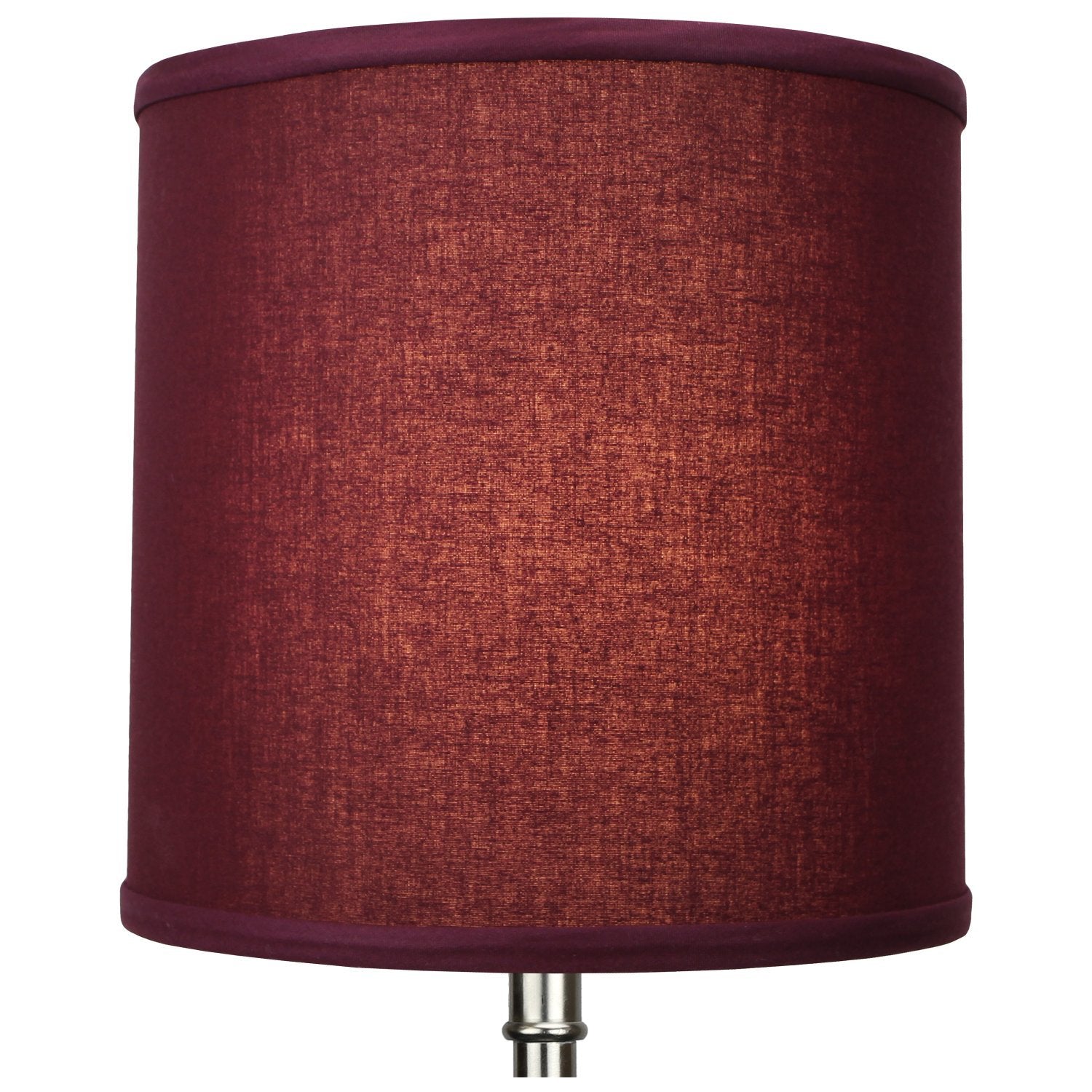 Fenchelshades.Com 10'' Top Diameter X 10'' Bottom Diameter 10'' Height Fabric Drum Lampshade Spider Attachment (Linen Burgundy)