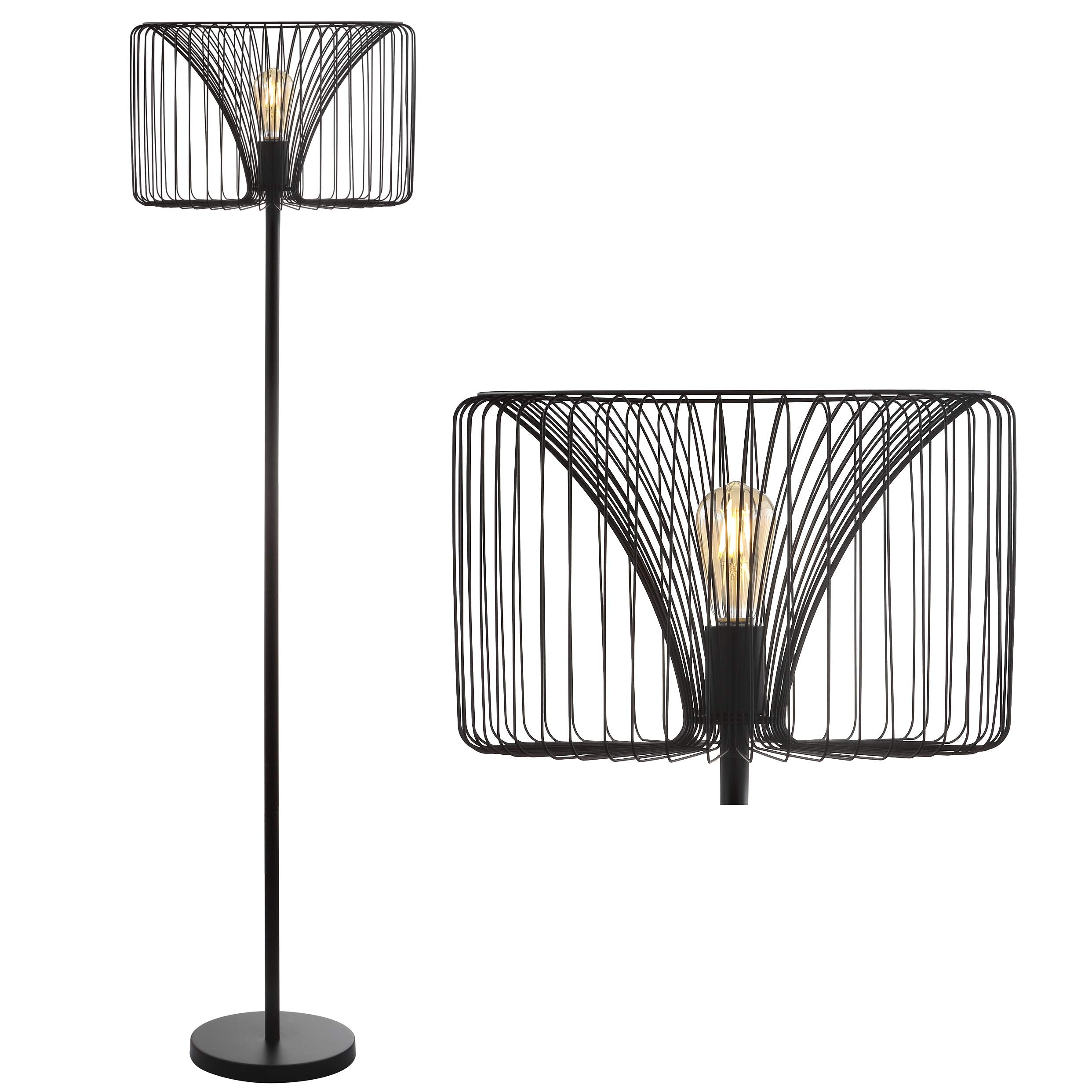 JONATHAN Y Gridley 61in Metal LED Floor Lamp, Contemporary Industrial Style, Black, Model JYL6105A