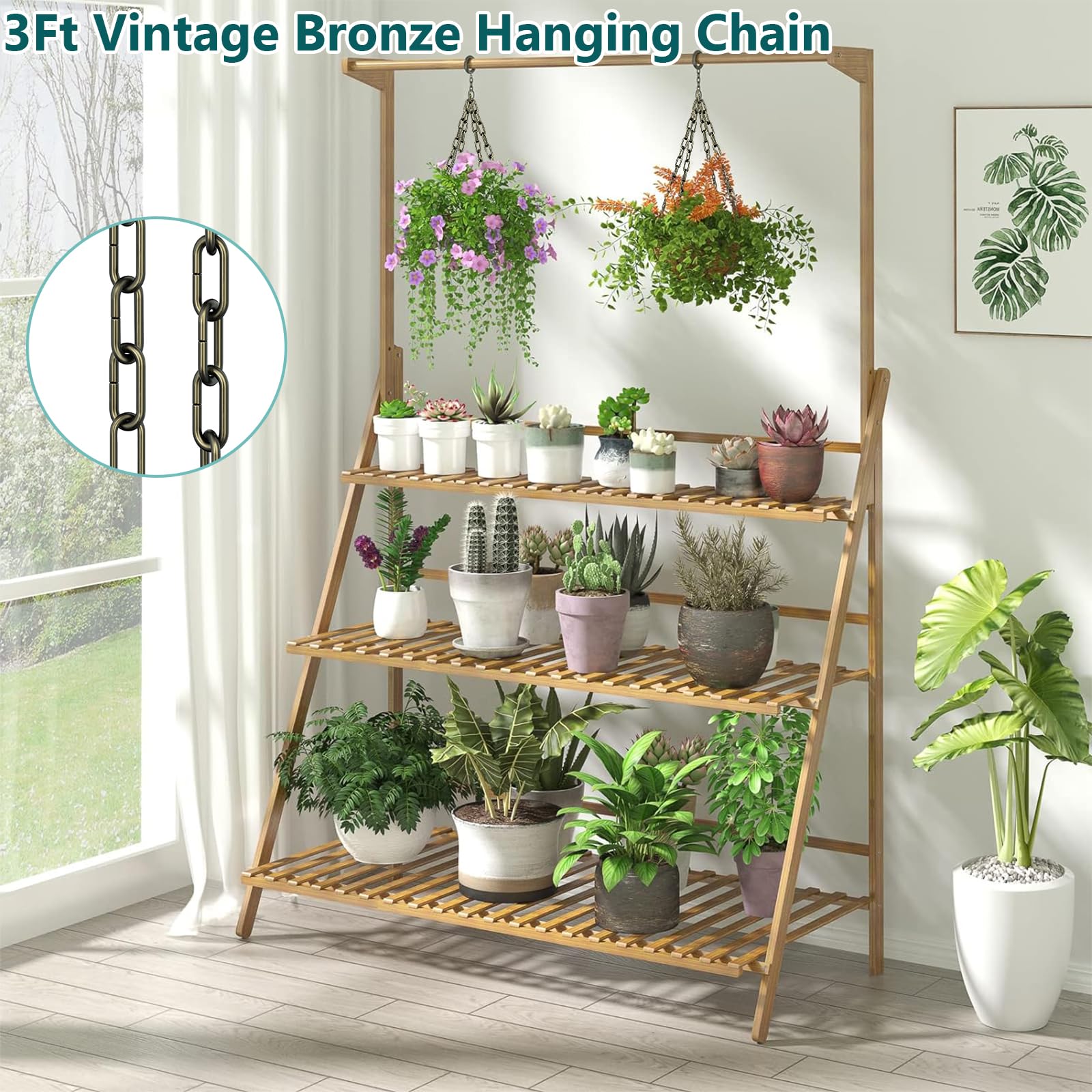 Garini 3 Feet Industrial Bronze Light Fixture Chain, Metal Pendant Chandelier Chain