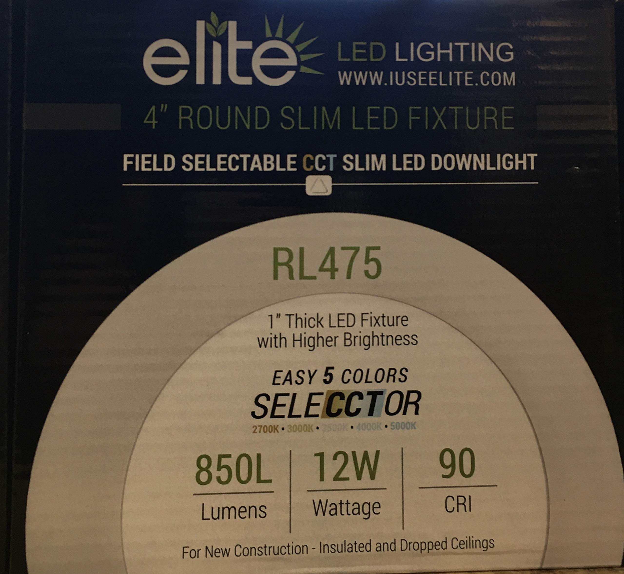 Rl475-850L-Dimtr-120-27K/30K/35K/40K/50K-90-Wh 4" Inch Canless