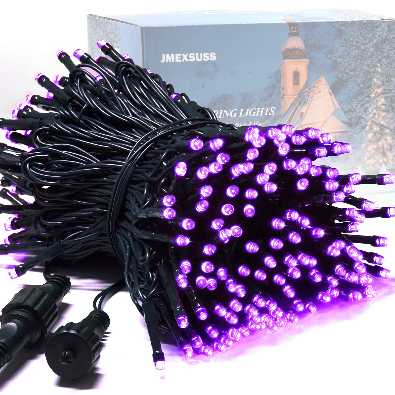 JMEXSUSS Christmas Lights 200 LED Connectable Waterproof 66ft Purple Model EXS-S-0200