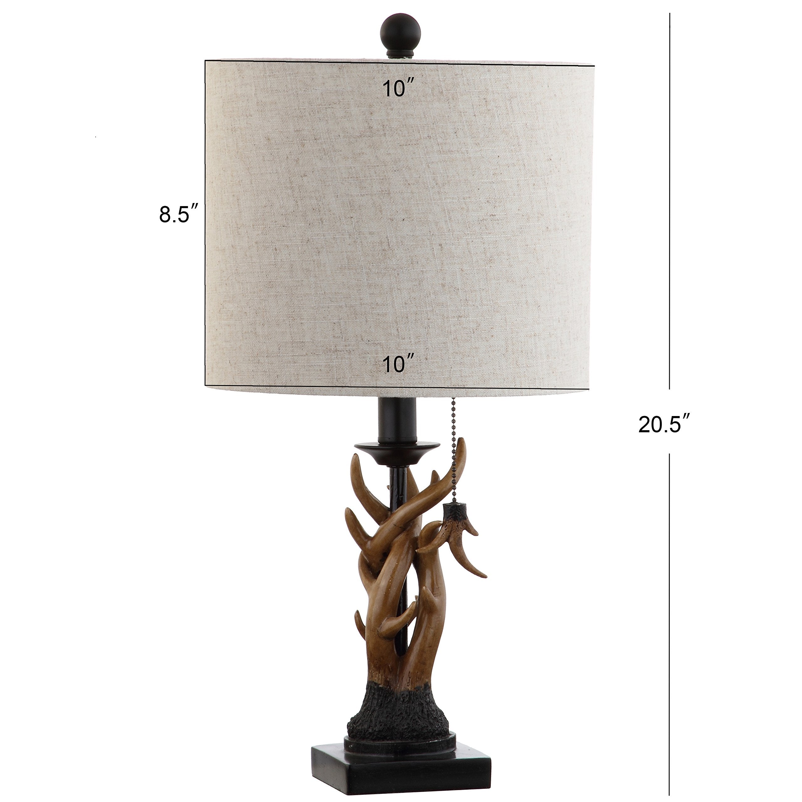 JONATHAN Y Mini LED Table Lamp, Resin, 20.5in, Farmhouse Style, Brown, Model JYL1031A
