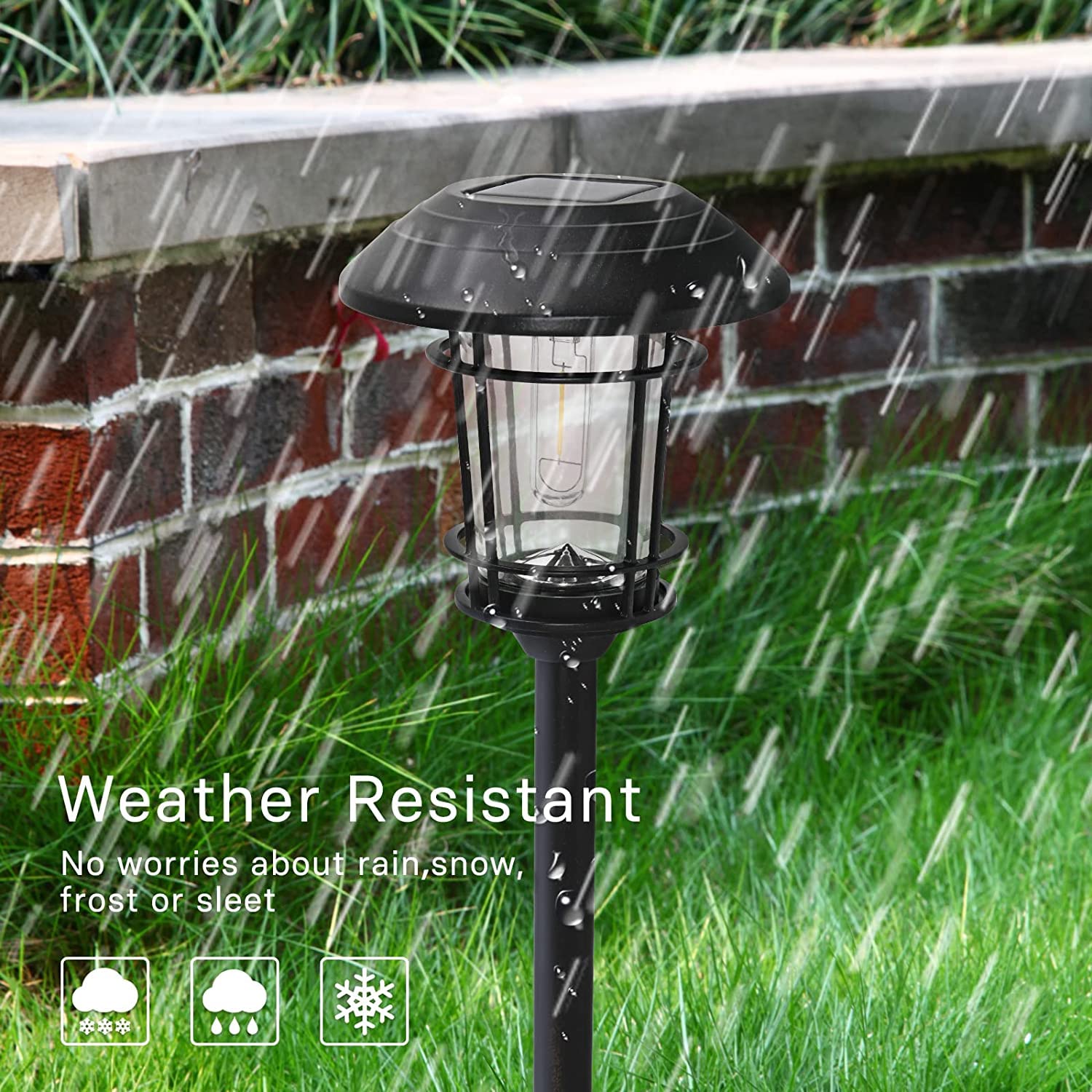 Grand patio Solar Outdoor Lights, 10 Pack, Waterproof Metal Pathway Light, Automatic Dusk to Dawn Sensor, Slate Gray