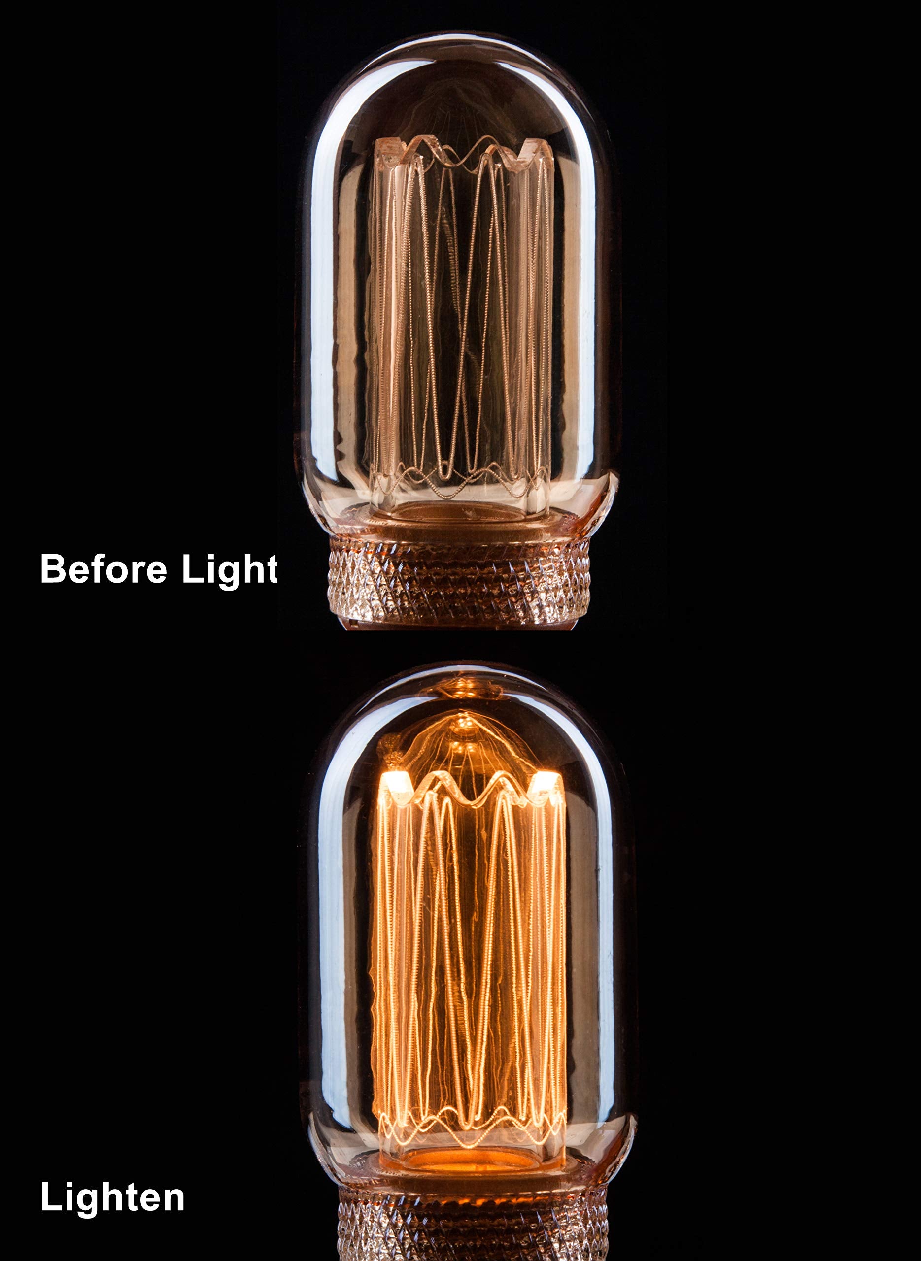 Harwez Vintage Edison Light Bulb, Dimmable LED T45, 3.5W Low Lumen, Amber, E26 Medium Base, 1 Count