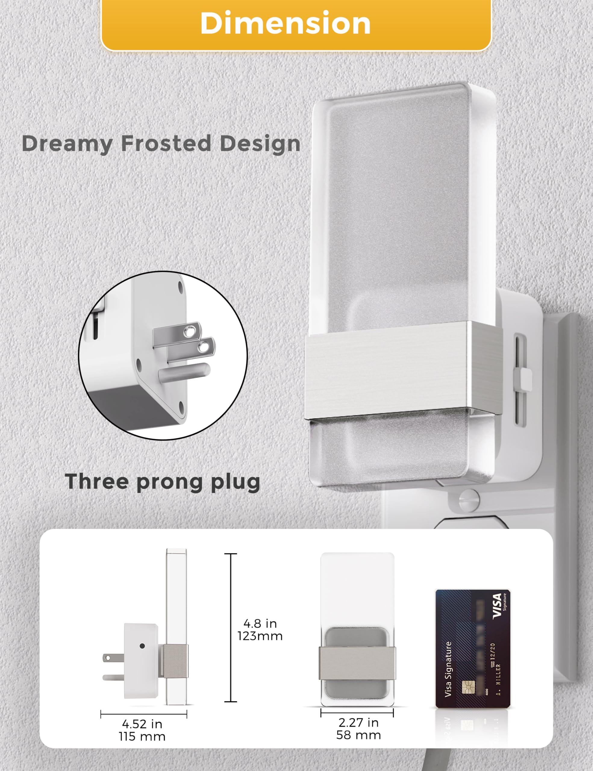 L Lohas Led Night Light  Night Lights Plug Into Wall  Dusk-To-Dawn Sensor Decorative Night Light  0-100Lm Dimmable Nightlights  Wall Sconce-Style Acrylic Nitelight For Bathroom  Hallway Gift  1 Pack