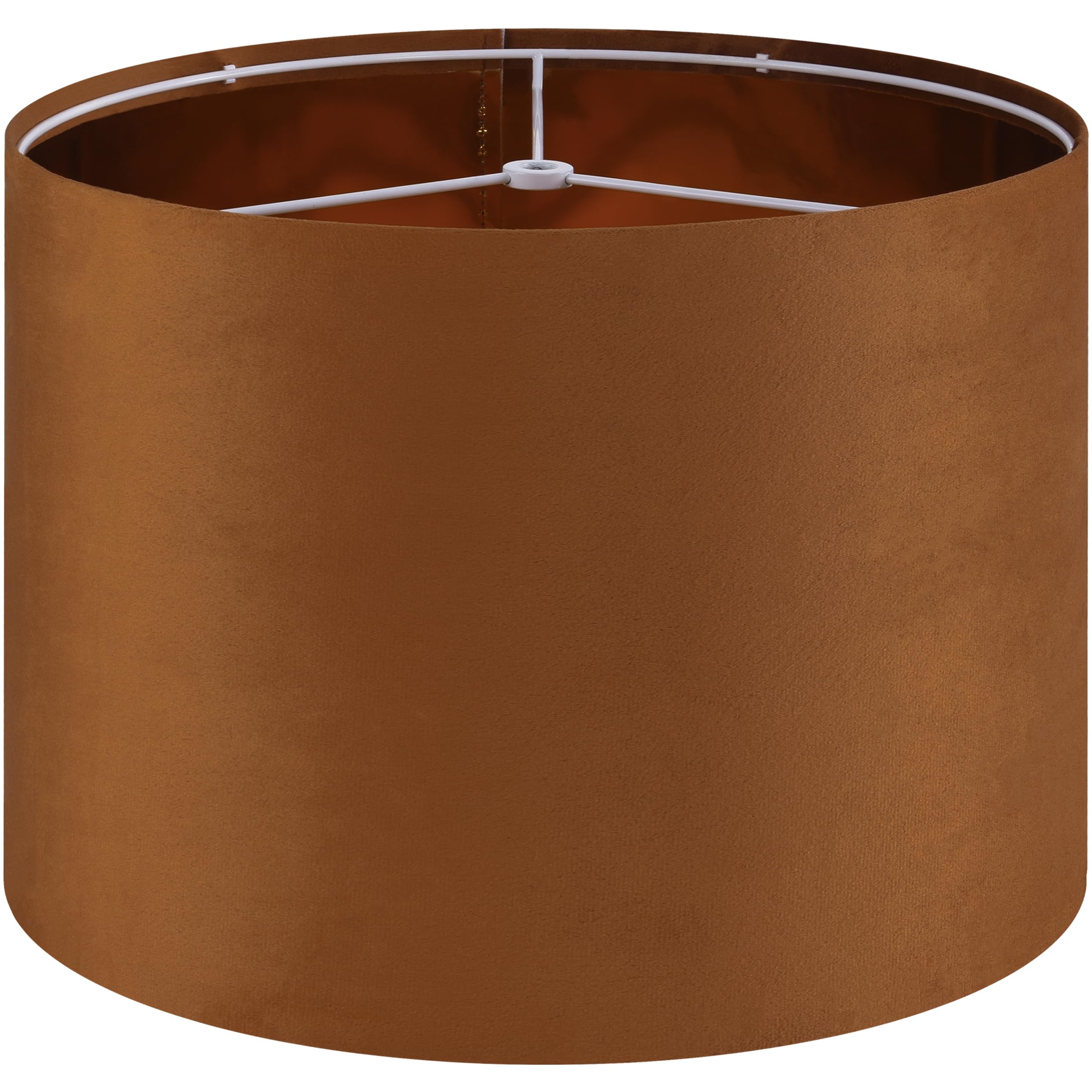 GO&SO Large Lampshade Replacement Burnt Orange Velvet Drum Lamp Shades Set of 1-16 Top x 16 Bottom x 12 High(Spider)- Modern Fabric Lampshade for Floor Lamps Table Lamp -Assembly Require