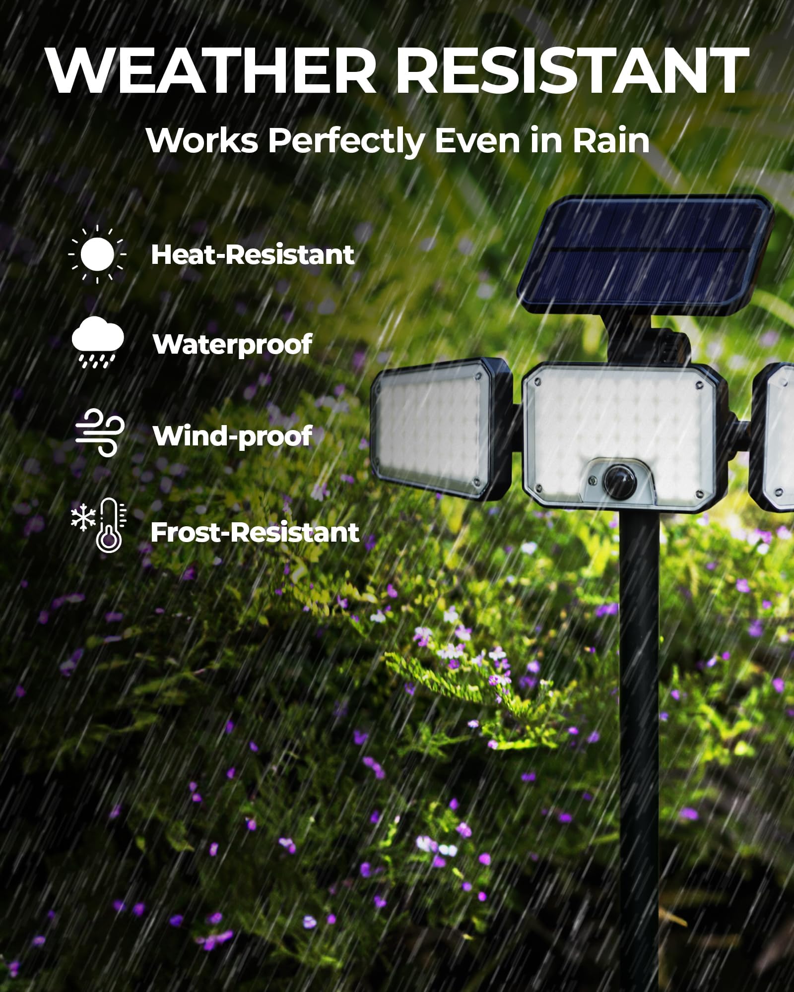 Bell+Howell Bionic Flood Light AS SEEN ON TV, 500 Lumen Deluxe Version Bionic Floodlight, LED Solar Flood Lights Outdoor Motion