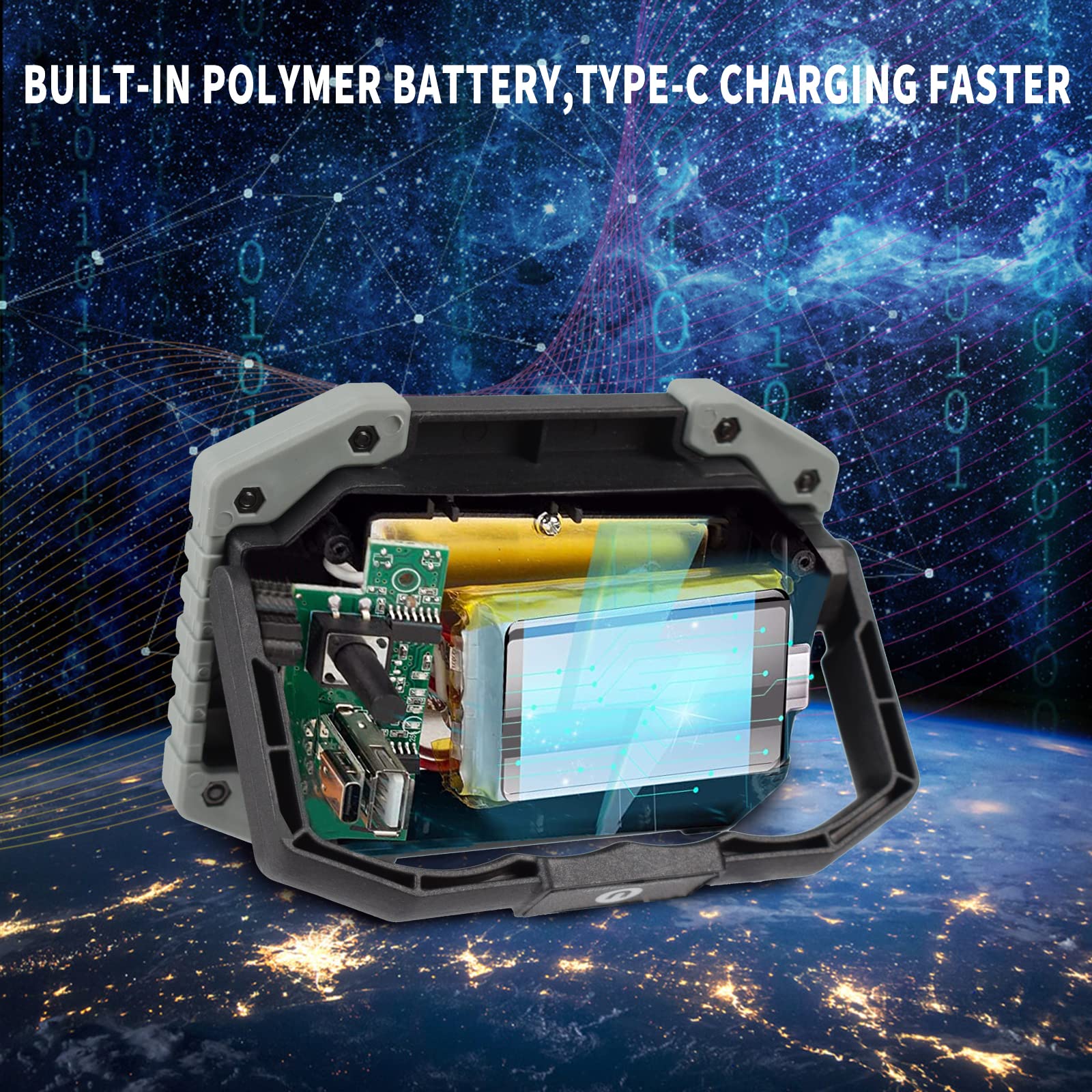 Otyty Work Light Rechargeable, Led Work Light Portable Flood Lights Magnetic Led Light For Outdoor Camping Hiking Emergency Car Repairing Job Site Lighting 2 Pack (W839 Grey)