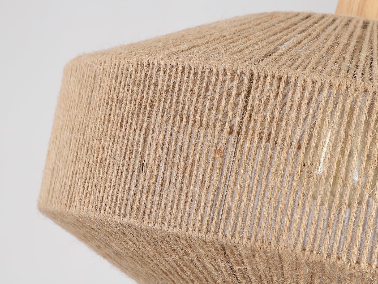 Hchunqjor Coastal Large Woven Pendant Light - Adjustable Hemp Rope Cage For Kitchen & Dining Room