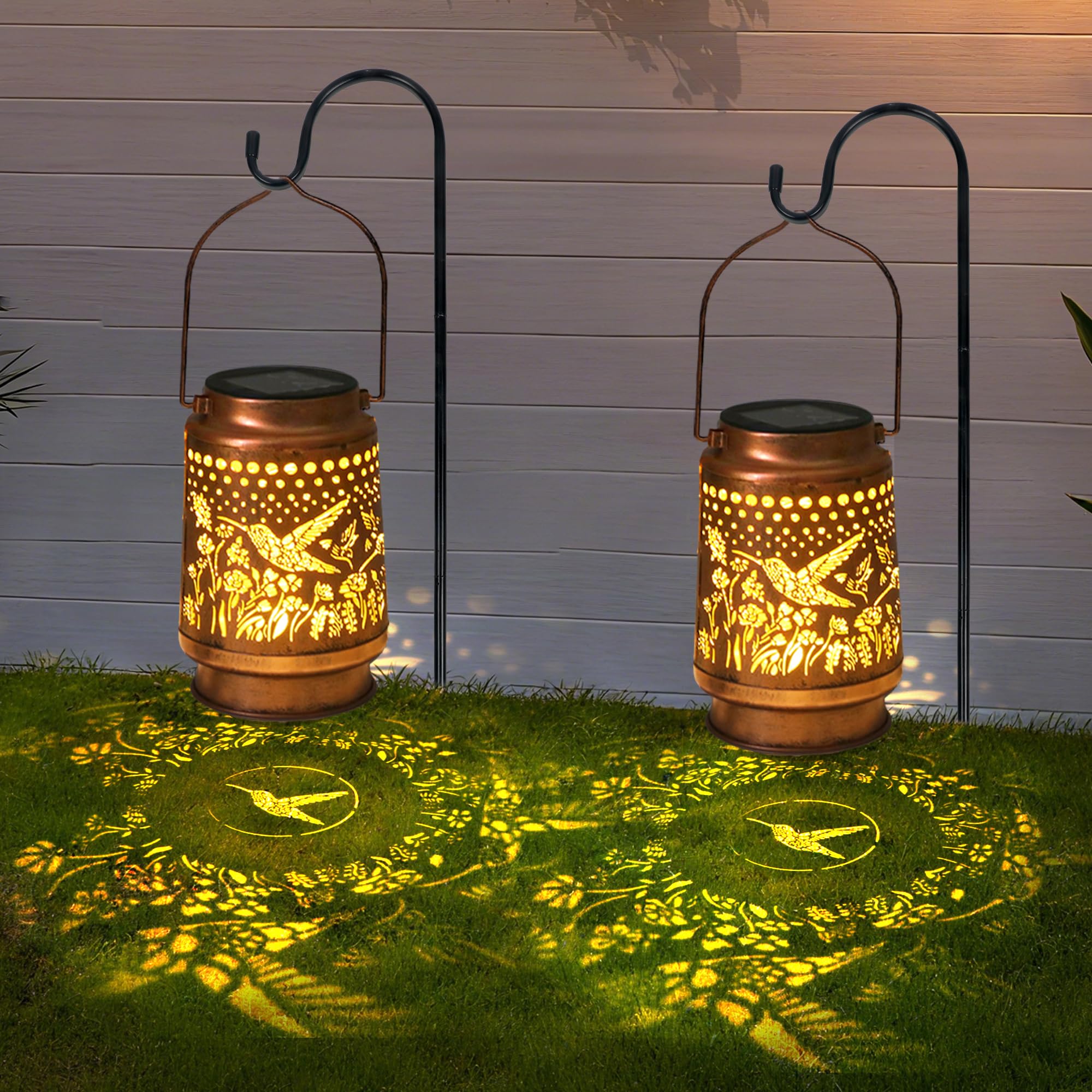 Sumloty Hummingbird Solar Lantern - Waterproof Hanging Lantern for Outside-Outdoor Decorative Solar Lanterns for Garden, Patio, 