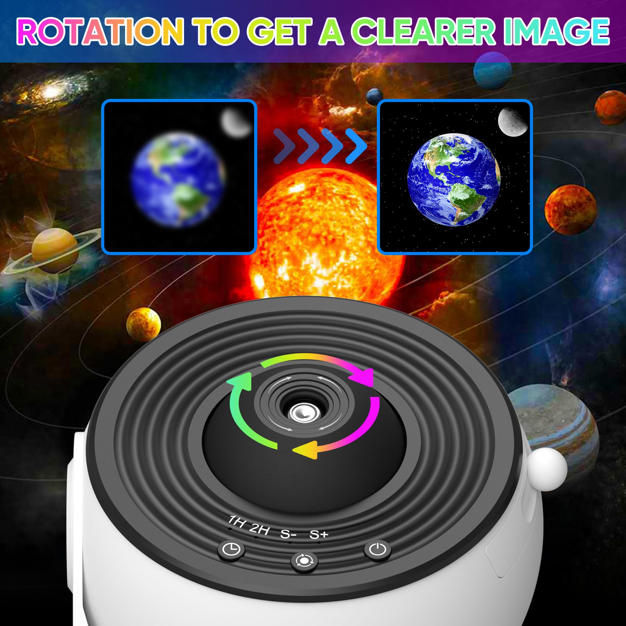 Flylily Galaxy Projector, 13 In 1 Hd Planetarium Star Projector For Bedroom, 360 Rotating Star Light With Adjustable Knob And Ti