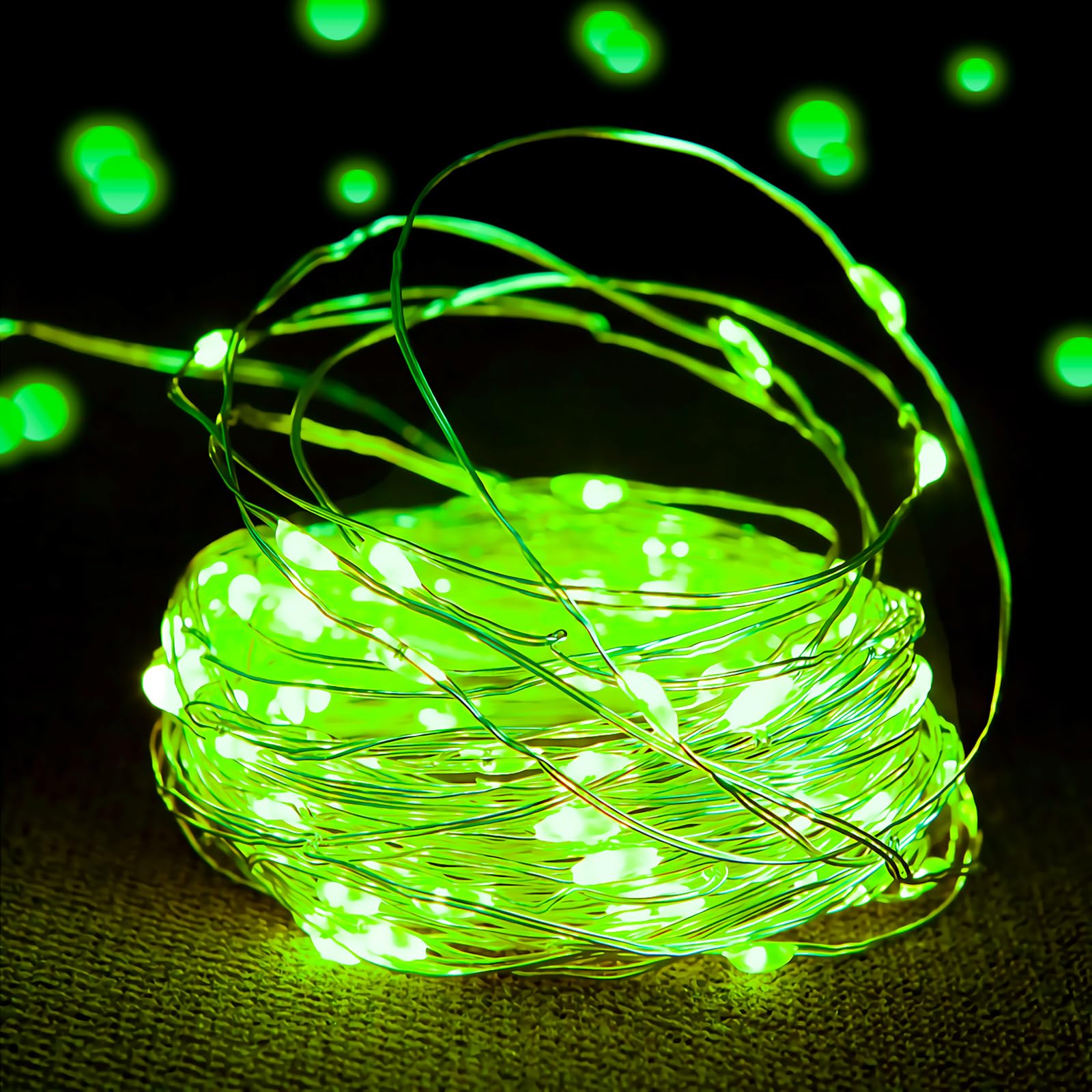 Siuholi Fairy Lights String Lights 16FT 50 LED Battery Operated Waterproof Green 1 Pack Model Siuholi-1
