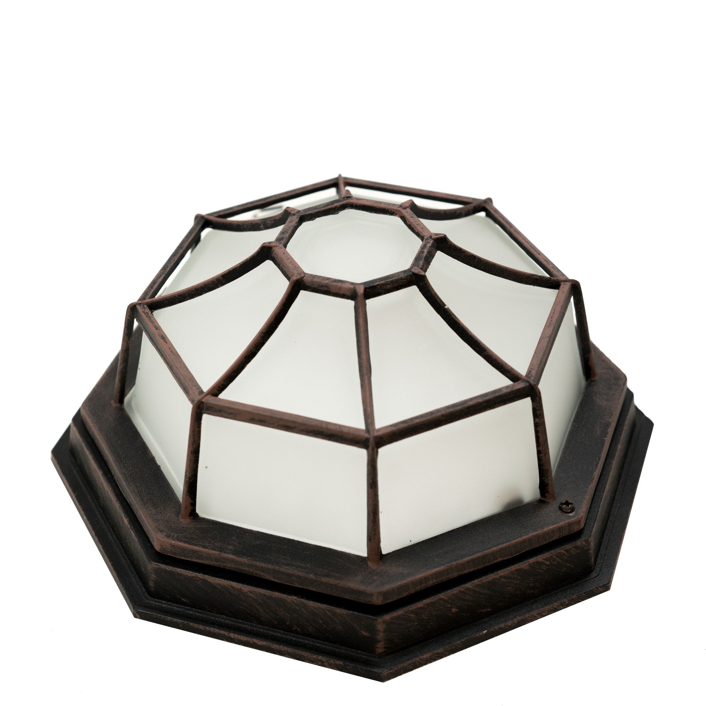 Trans Globe Imports 40582 RT Traditional One Light Flushmount Lantern from Benkert Collection in Bronze/Dark Finish, 11.00 inche