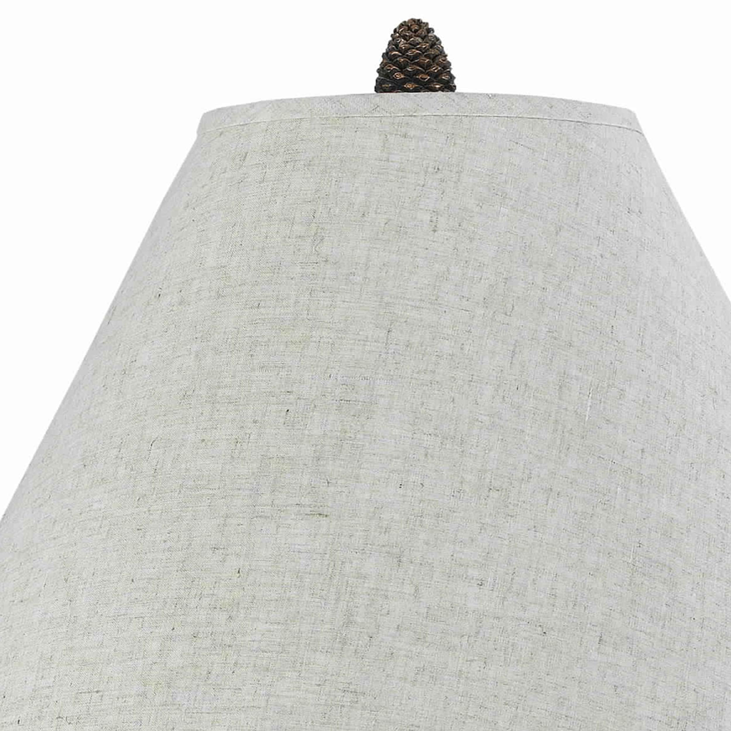 Benzara Table Lamp, Metal Body with Conical Shade, Bronze and White, Model BM223610