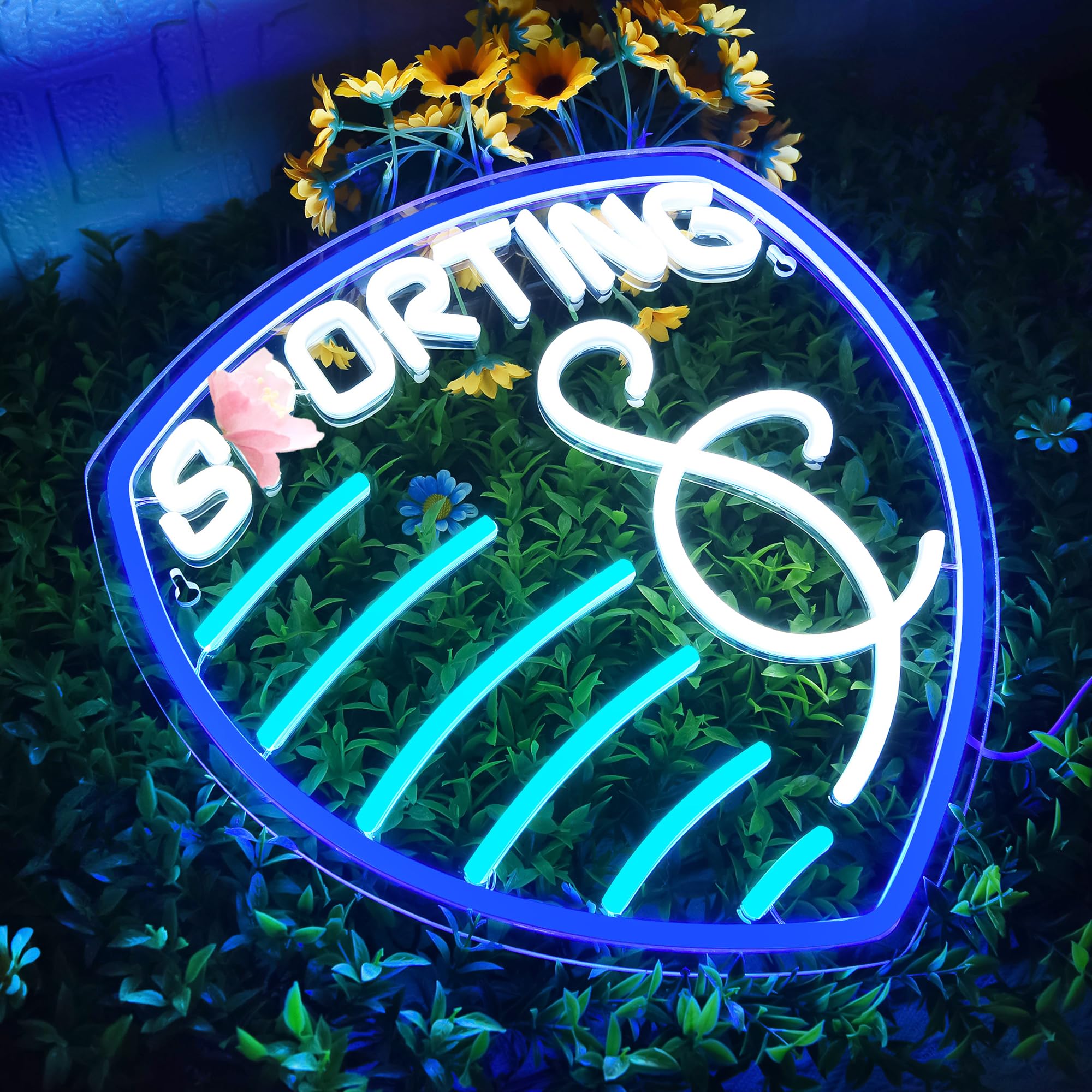 Soccer Neon Sign For Wall Decor Soccer Team Logo Led Neon Light For Man Cave Or Garage Dormitory Bar Club Shop Birthday Gifts For Spots Fans Usb Powered (Zkxd237)