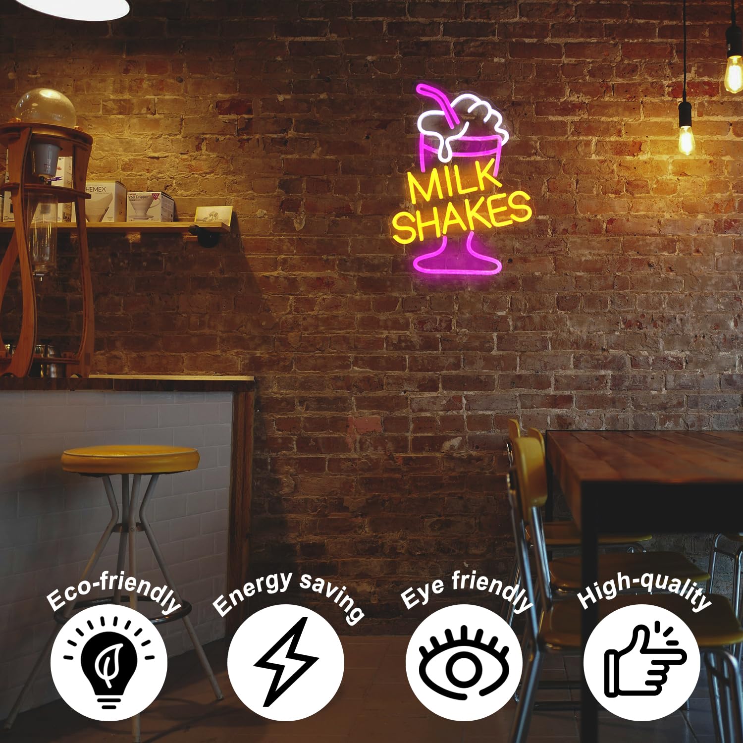 Milk Shakes Neon Signs Ice Cream Neon Sign Milk Tea Led Neon Light Frozen Yogurt Neon Signs For Wall Food Drink Restaurant Light