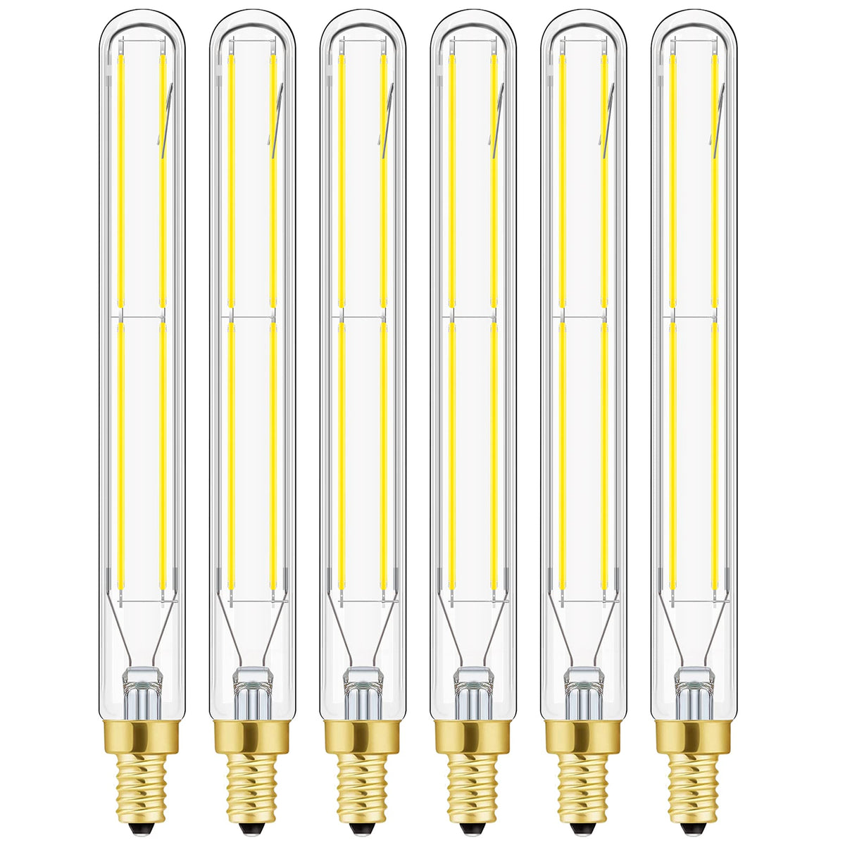 E12 Led Long Bulb, 6W T6 Edison Light Bulbs Cool White 5000K,7.3 Inch,750Lm, 75W Candelabra Incandescent Bulbs Equivalent Vintag