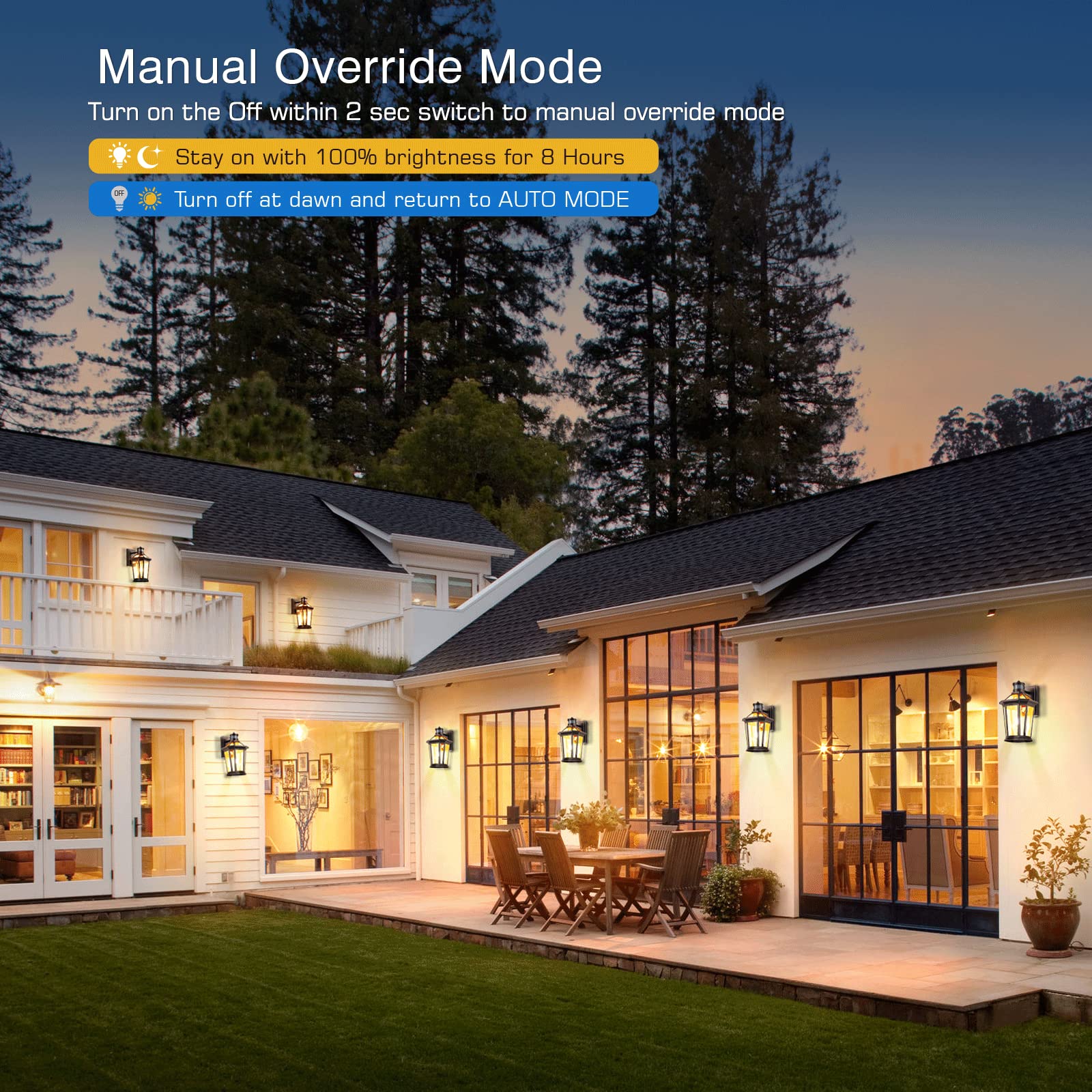 Vianis Motion Sensor Outdoor Wall Lights, Oil Rubbed Bronze, Waterproof, 2-Pack, Modern Design