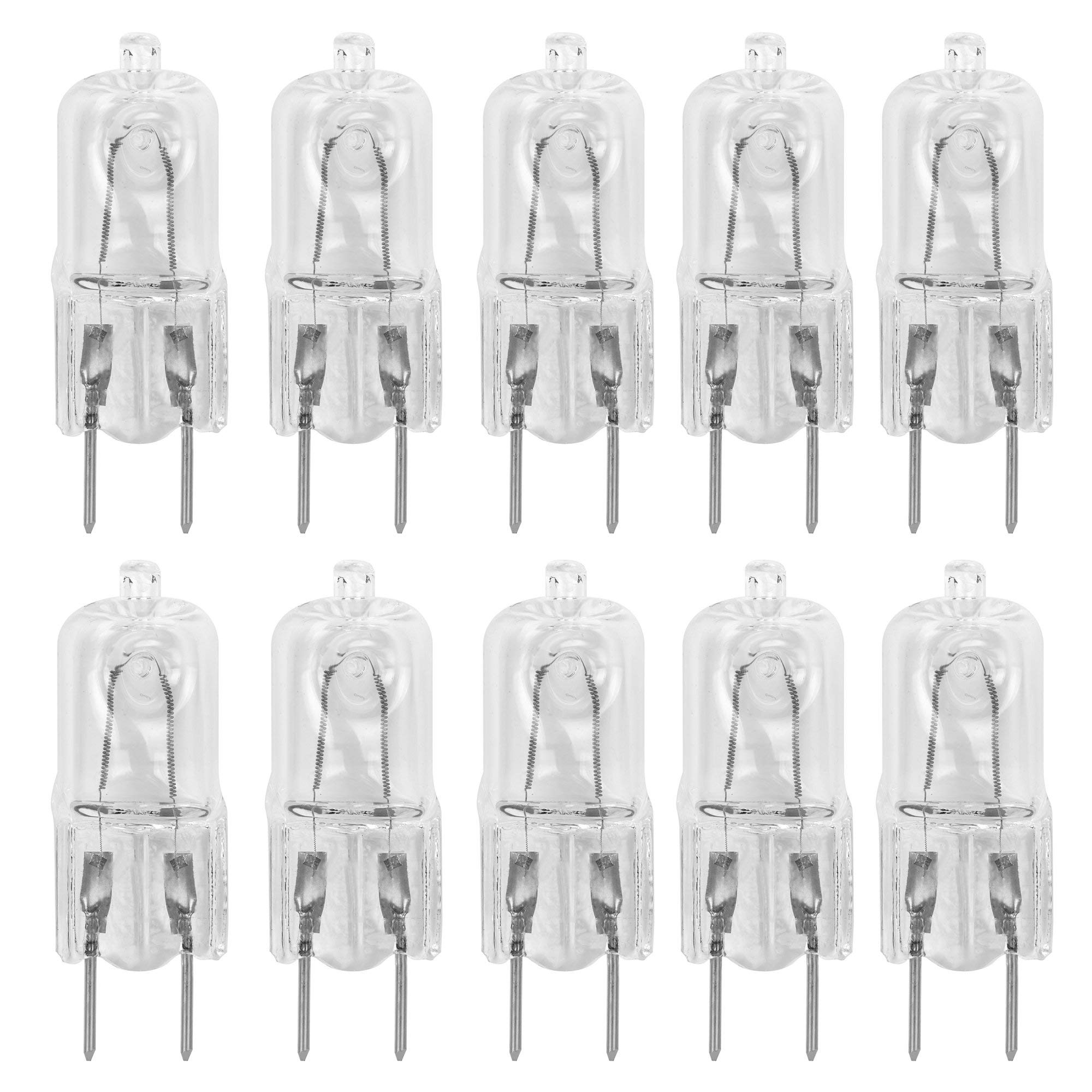 10 Pack-G8 20Watt 120V Halogen Light Bulbs T4 Jcd Type 120V Bi-Pin Base Shorter 1-1/4'' (1.25'') Length 20W Lamp Soft White Unde