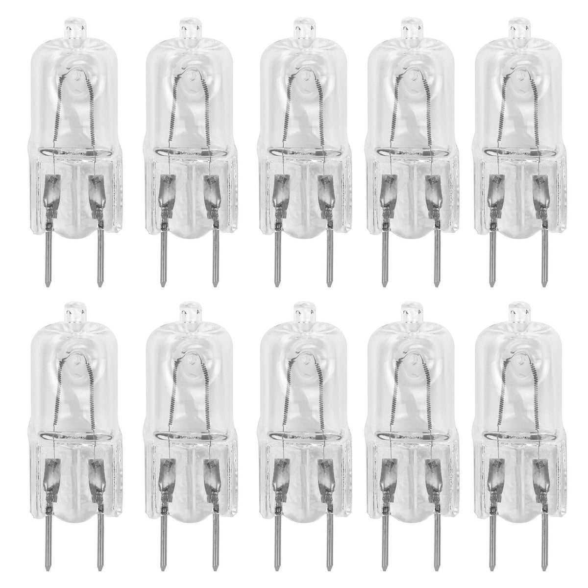 10 Pack-G8 20Watt 120V Halogen Light Bulbs T4 Jcd Type 120V Bi-Pin Base Shorter 1-1/4'' (1.25'') Length 20W Lamp Soft White Unde