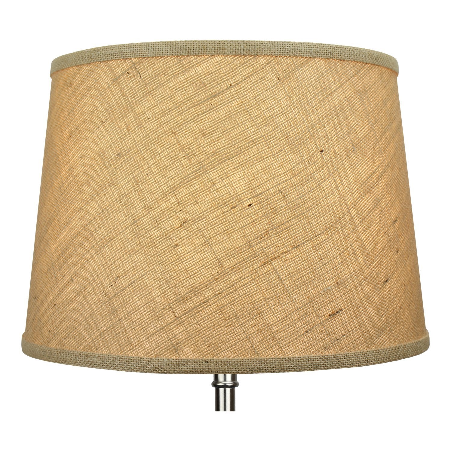 FenchelShades.com Fabric Barrel Lampshade 12in Top x 14in Bottom x 10in Slant Burlap Natural Model 12-14-10-W-B-NAT