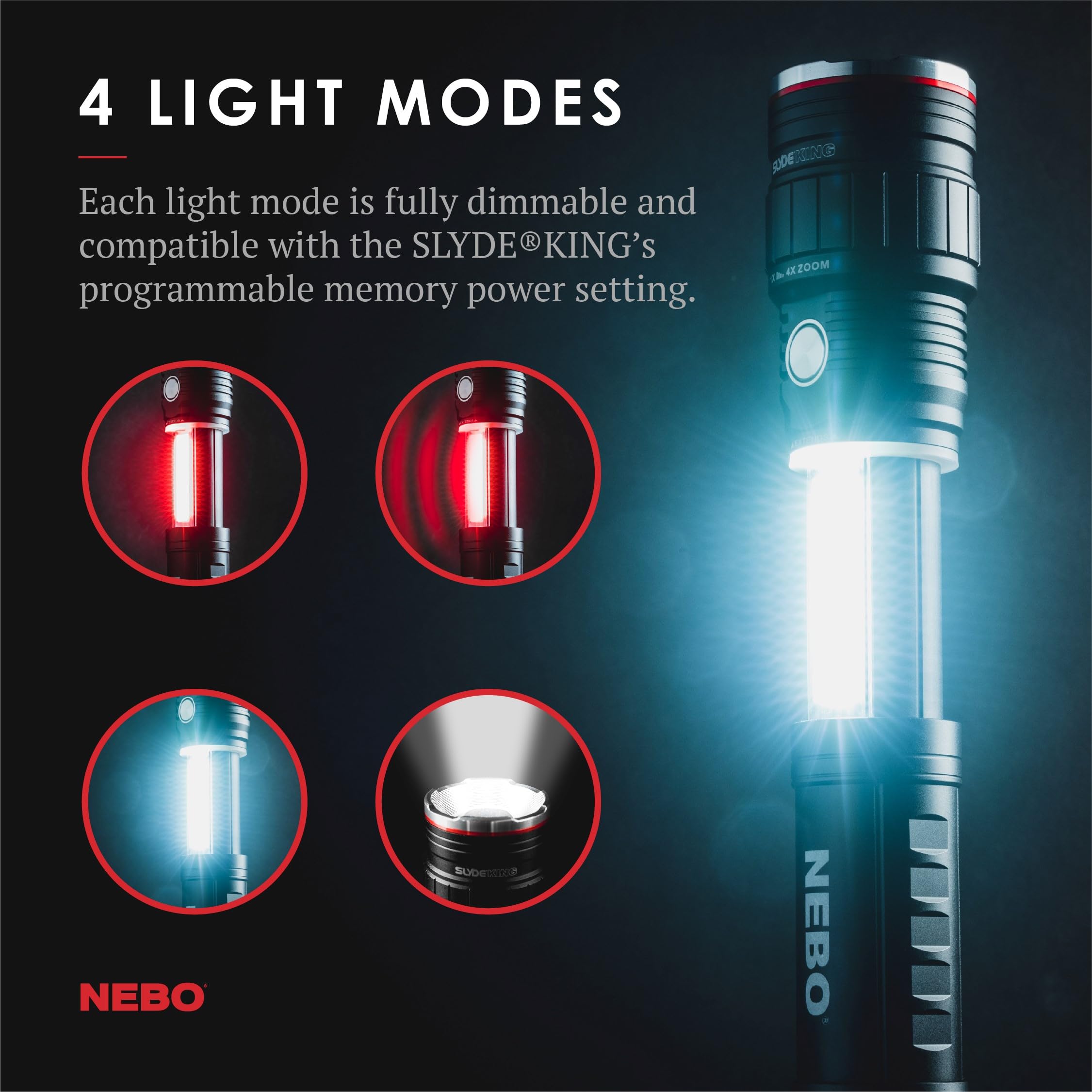 Nebo Slyde King Flashlight, Rechargeable Led Flashlight And Work Light, Bright, Durable, Everday Carry & Camping Flashlight With