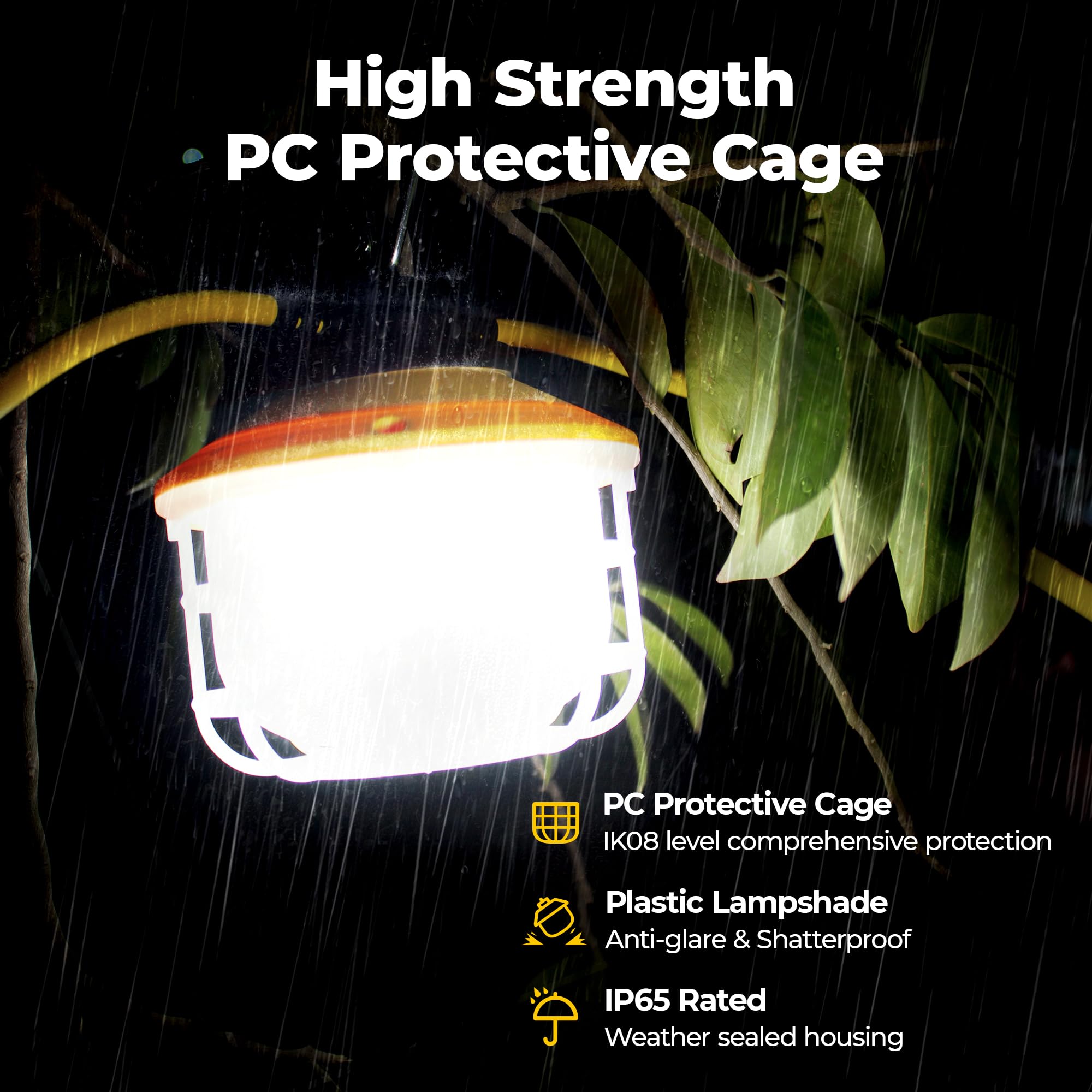 Hyanglux 100Ft Construction String Lights: 150W Ultra-Bright 21000 Lumens Etl Listed Linkable Industrial Outdoor Temporary Light