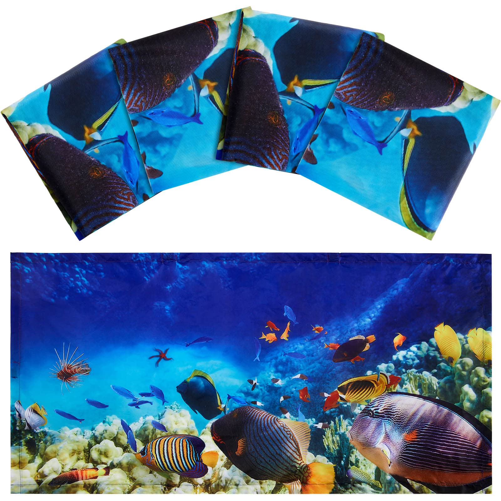 Hortsun 4 Pack Fluorescent Light Covers Magnetic Filters 4x2 Feet Ocean