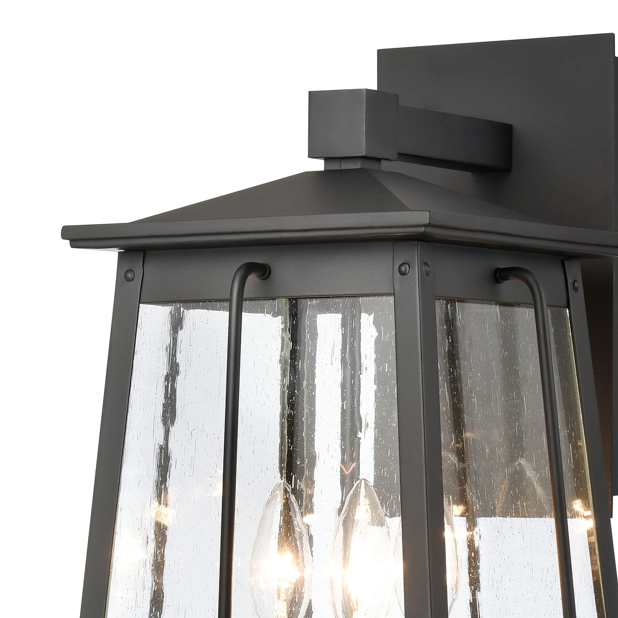 Elk Home Kirkdale 19" 3-Light Outdoor Sconce, Matte Black Aluminum Wall Light
