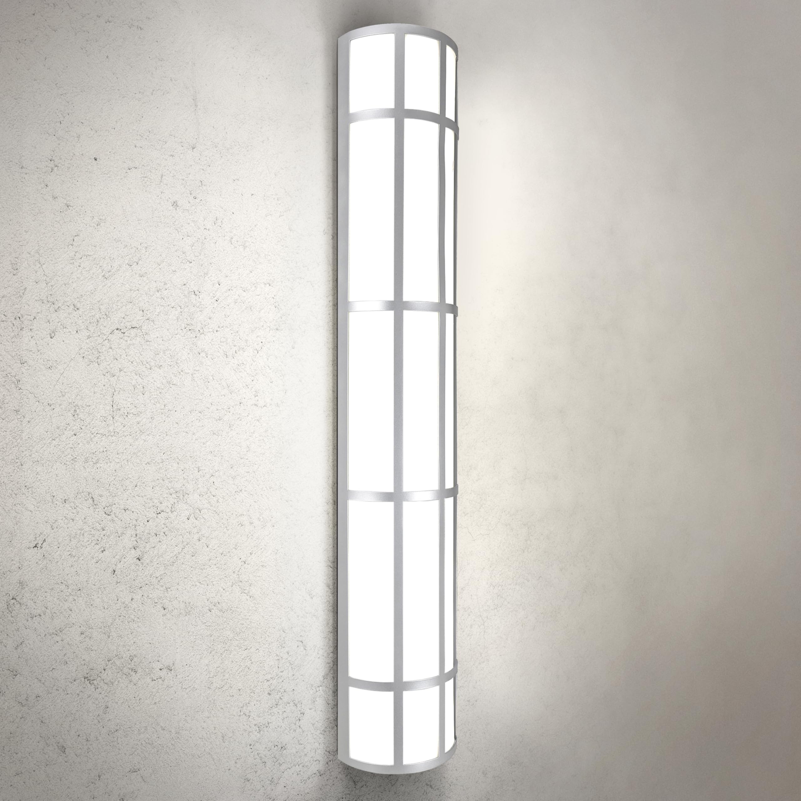 ASD LED Outdoor Wall Mount Light Fixture - 36 Inch, Brushed Nickel, Dimmable, 30W, ETL Certified, Model A-WS21GR-MV36D30N