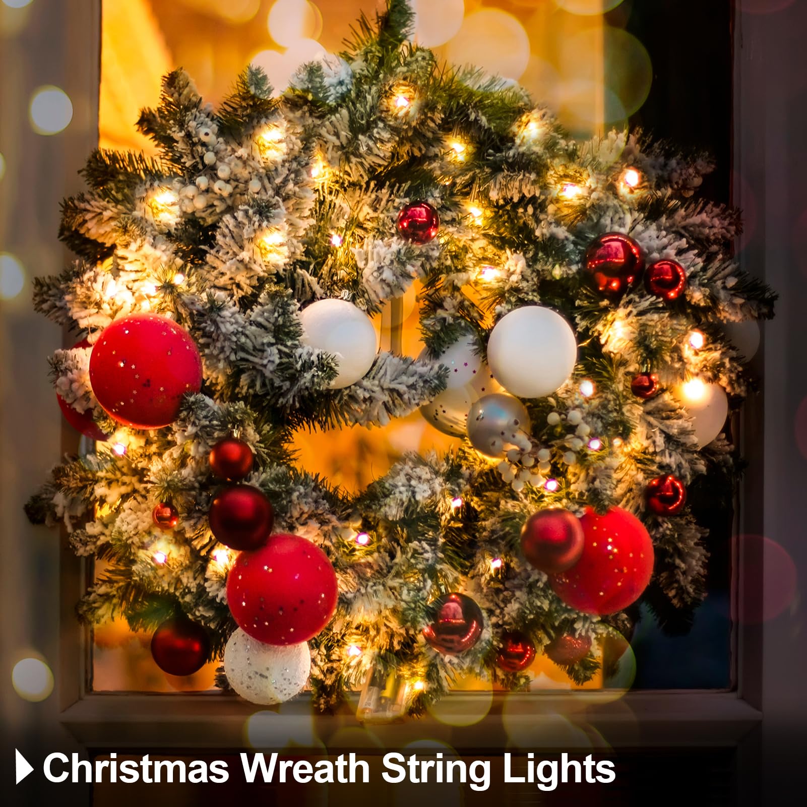 Echosari [2 Pack Battery Operated Christmas Lights 16Ft Green Wire 50 Led Fairy String Light With Remote, Timer, 8 Modes, Dimmable For Indoor Outdoor Xmas Tree Wedding Party Decoration (Warm White)