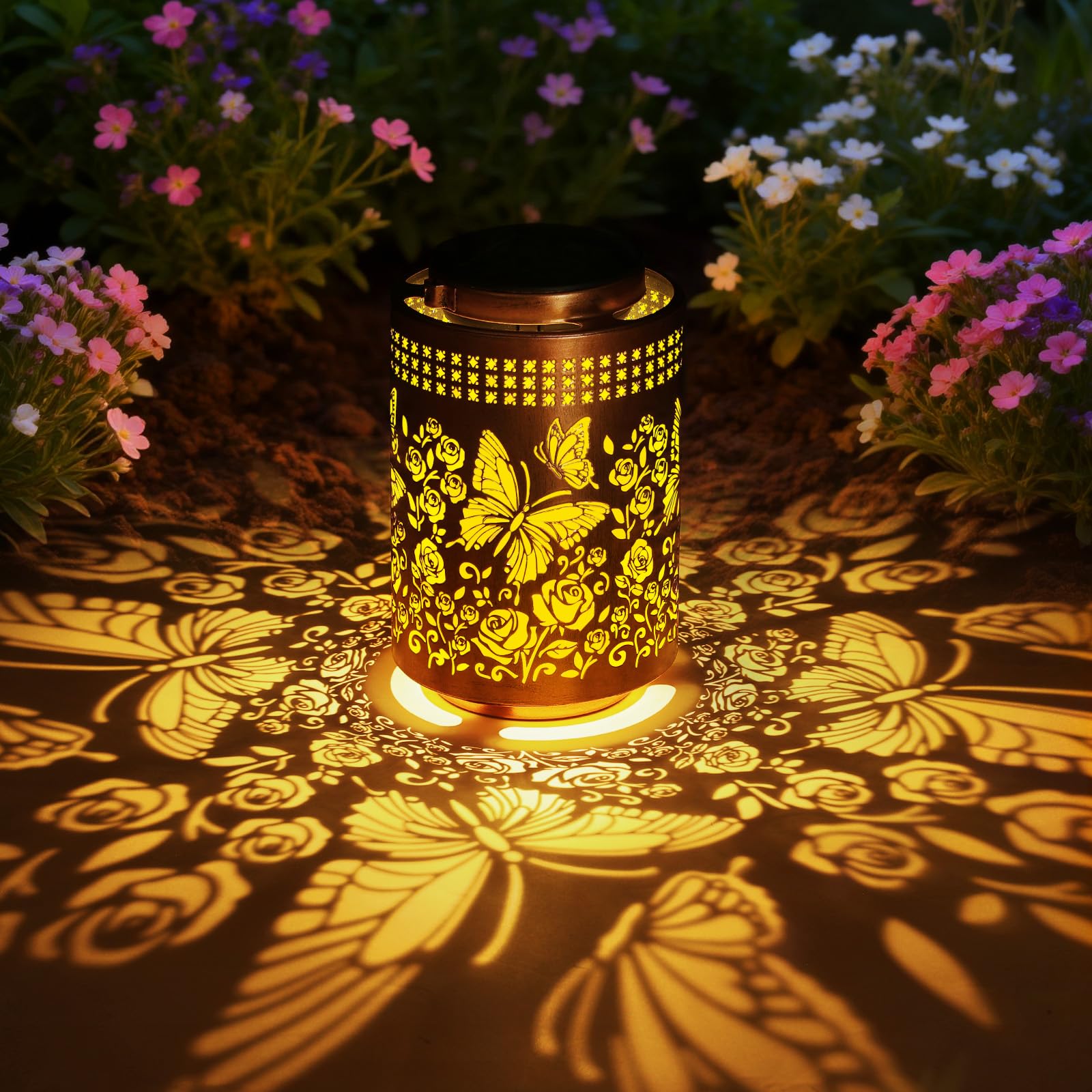 ZKLILI Mothers Day Gifts for Mom,Solar Lanterns Outdoor Butterfly Garden Decor Gifts for Women Mom Grandma Hanging Solar Lights 