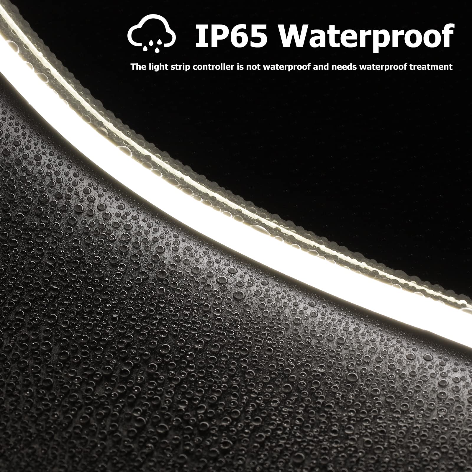 Galgreen Neon Rope Lights, 16.4ft Waterproof LED Strip, Dimmable Remote, White, Silicone Rubber, Model ST-TING-L170