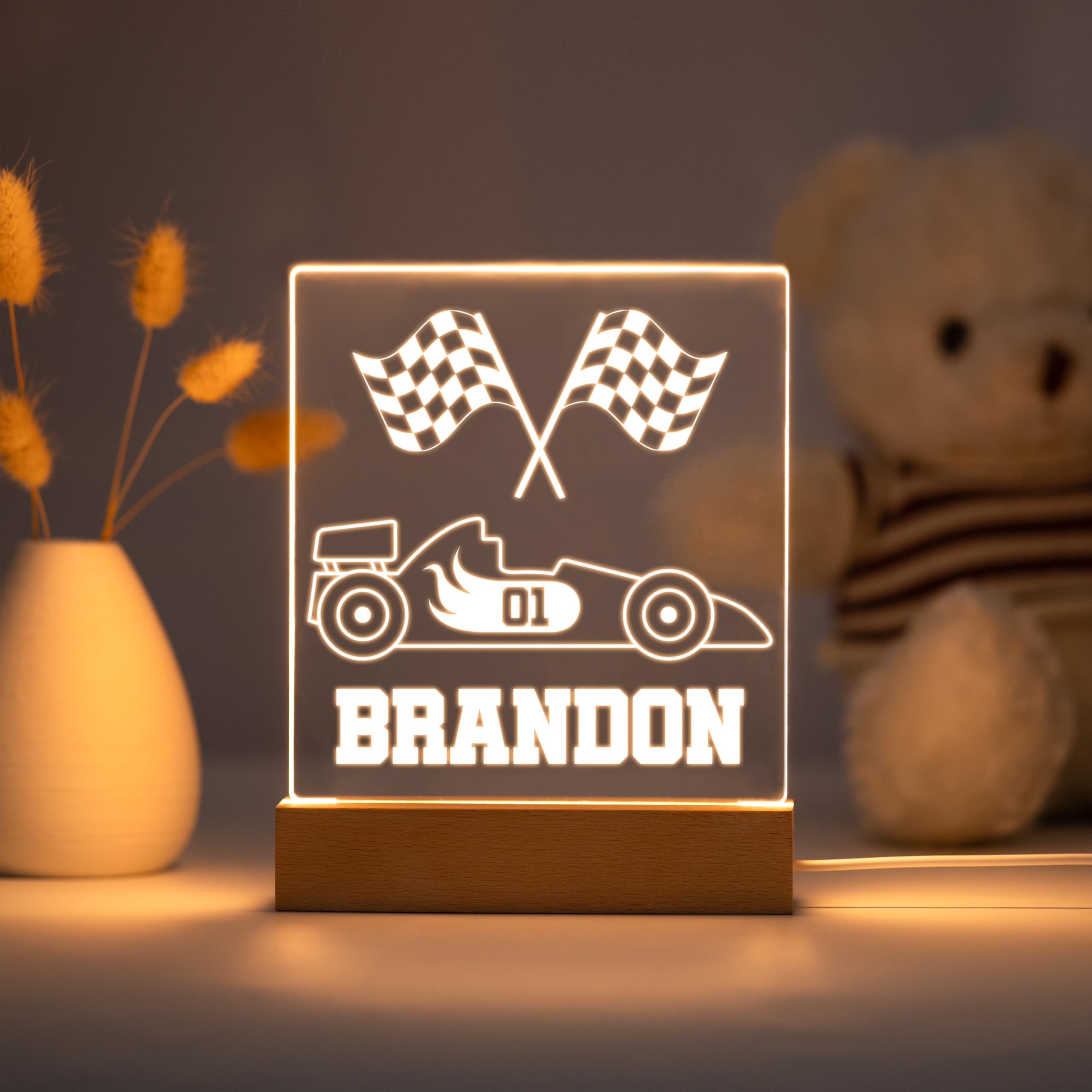 Personalized Night Light For Kids Girls Boys Customized Gifts For Baby Nursery Bedroom Decor Cars