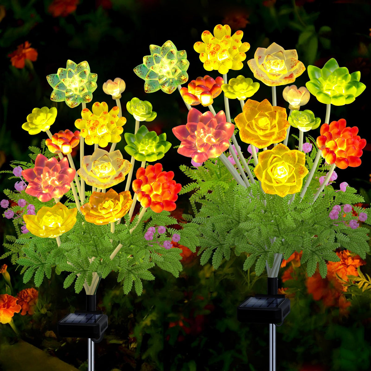 succulent lighting Kohlrabi Succulent Solar Garden Lights