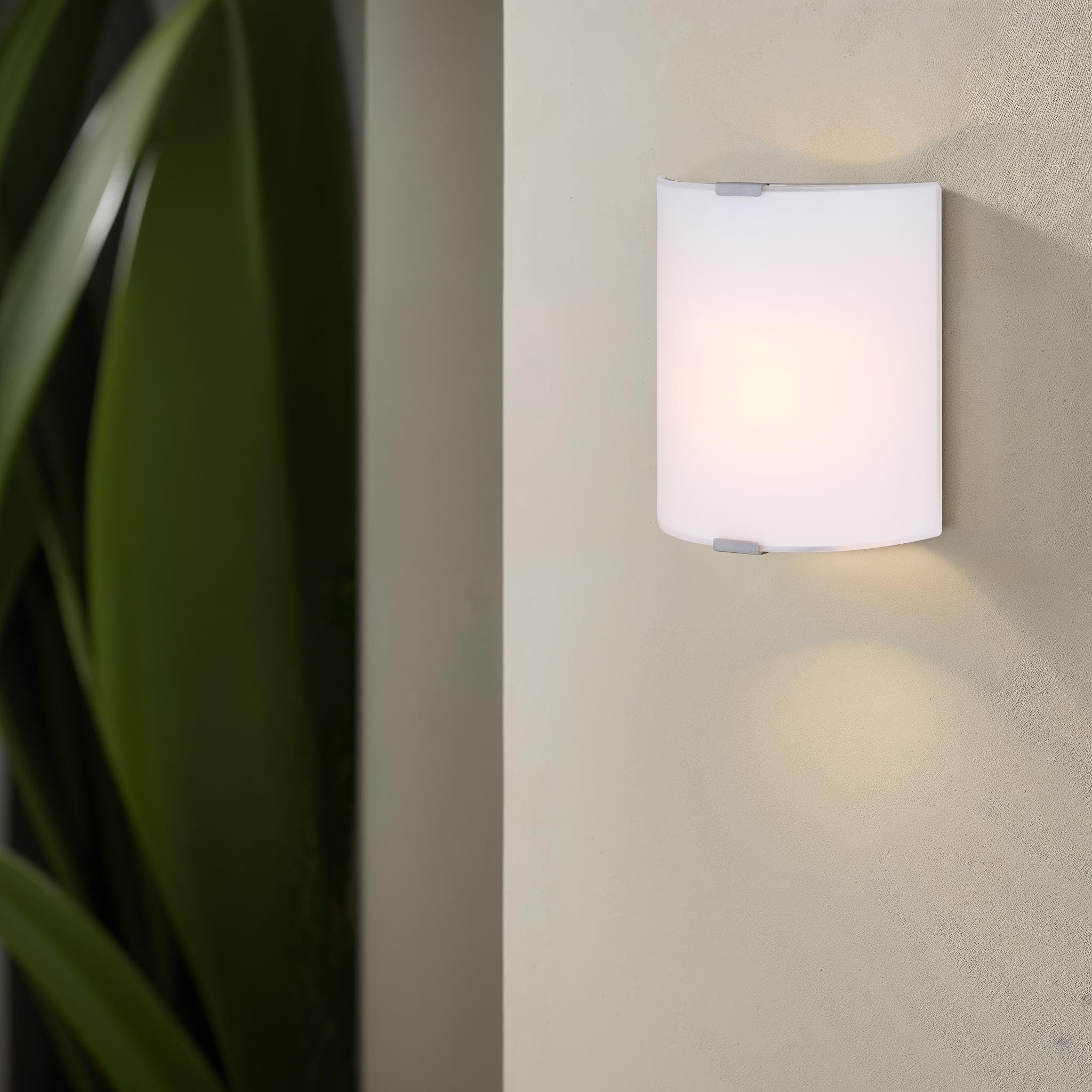 Modern 1-Light Wall Sconce, Grey With Flat Opal Glass, 7 Inch, Ambient Accent Lighting, Floating Wall Mounted Light For Hallway,