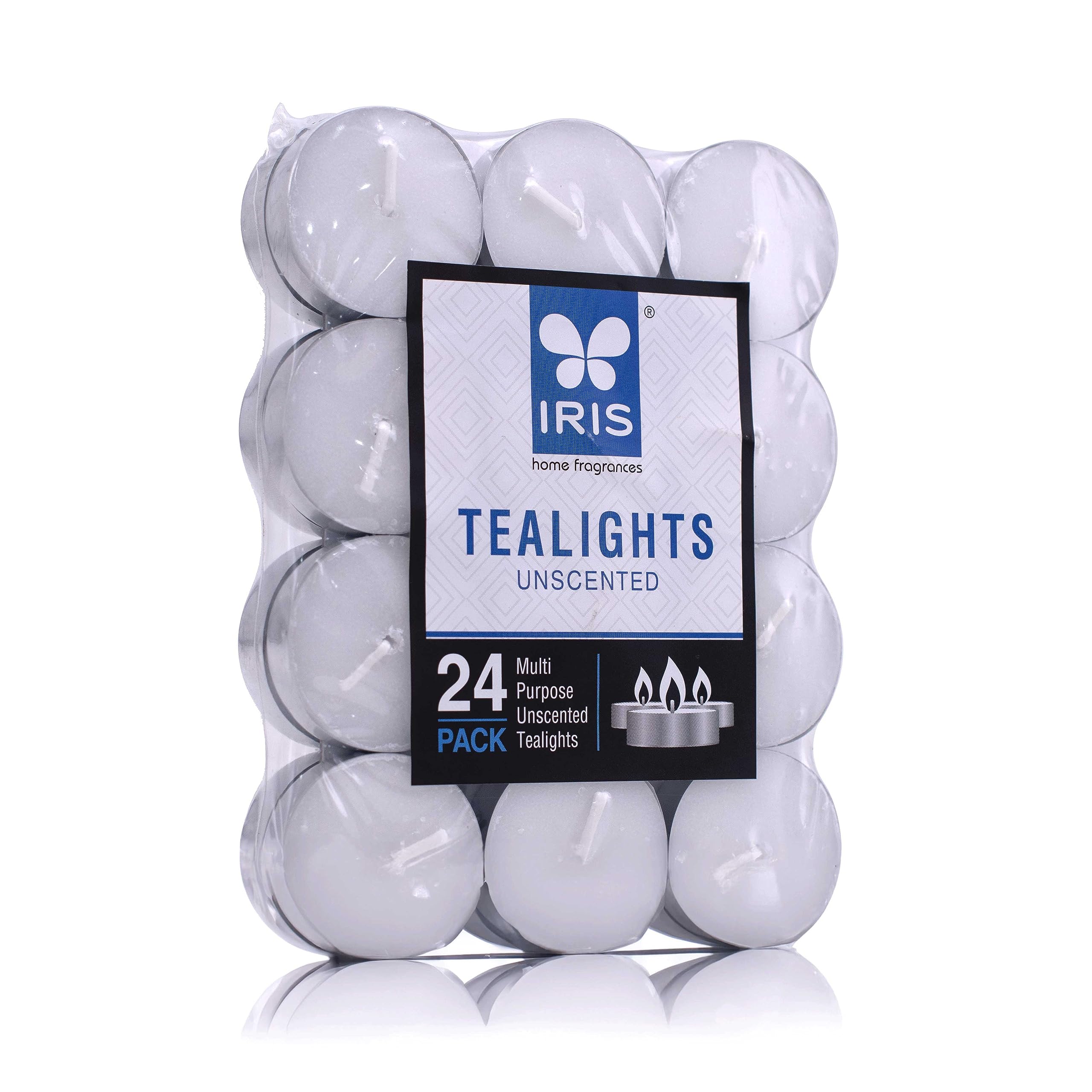 Iris Tealight Wax Candle Set with 2 and Half Hours Burning time,9gm Each Tea Lights