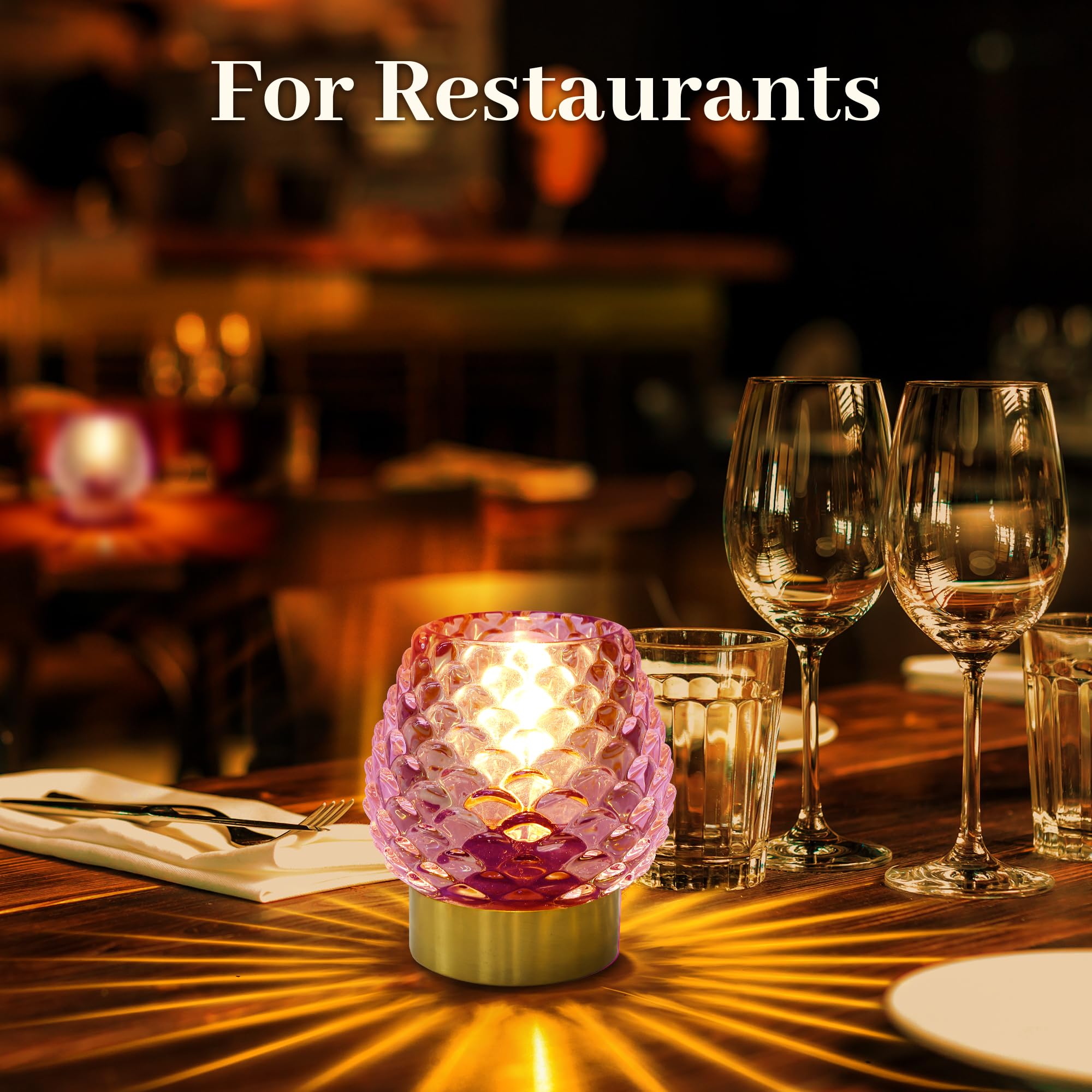 Cycodo Small Battery Operated Lamp With Timer,Cordless Glass Battery Powered Lamp With Led Bulb,Decorative Lamp For Small Spaces