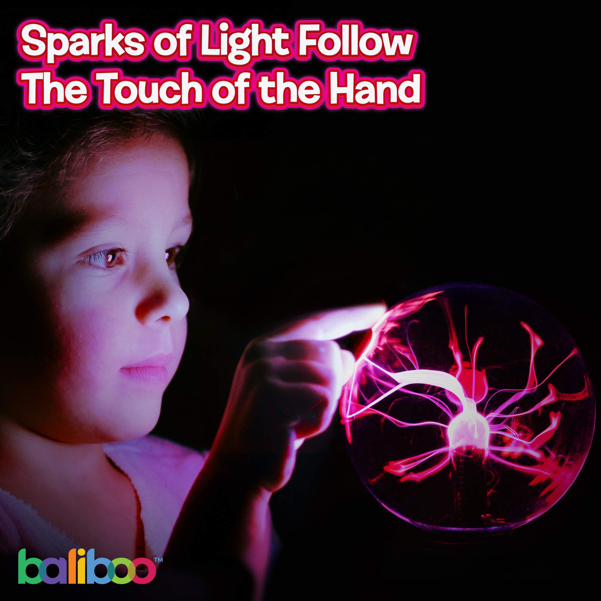 Baliboo Plasma Ball Light, 6 Inches, Touch And Sound Activated Lightning Globe, Magical, Interactive, Mood Setting, Fun And Science Lamp, Prop For Parties, Gift For Kids And Adults