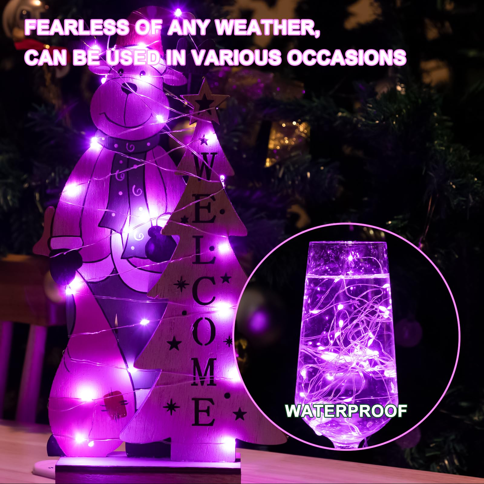 Sinamer 6Pcs Fairy Lights Battery Powered With Remote, 7Ft 20Leds Pink Twinkle Mini Lights With Timer, Waterproof Small Silver Wire Firefly Starry For Diy Wedding Party Christmas
