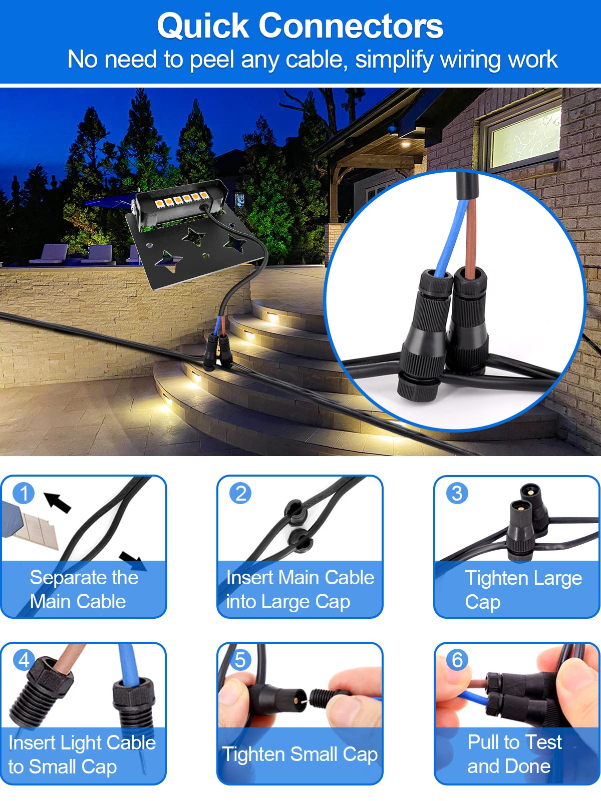 Doreio 3W Retaining Wall Lights 4 Inch Led Hardscape Lighting Low Voltage Landscape Paver Lights 12V 24V Step Lights Outdoor Ip6