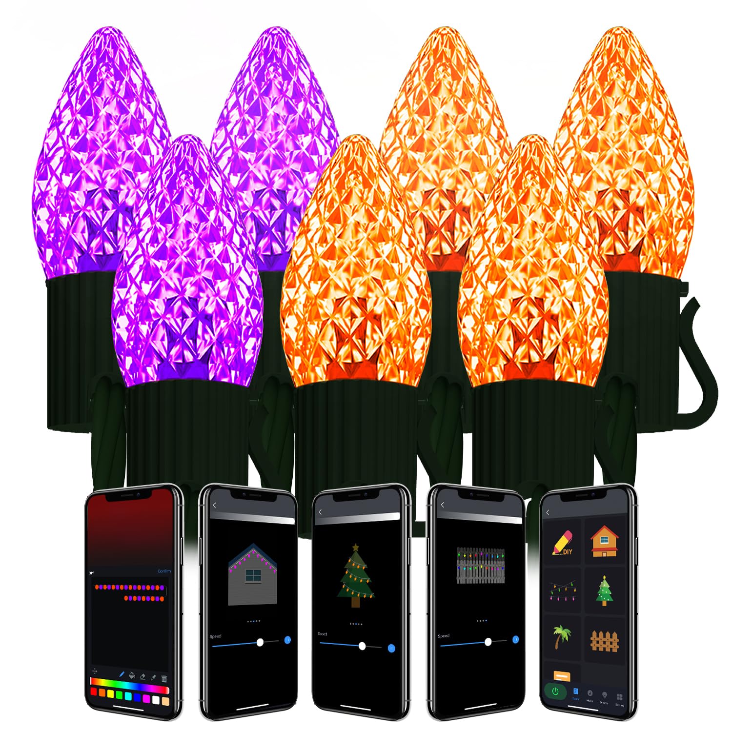 Probro Smart C9 Led Christmas Lights 118Ft 150 Leds Rgb App-Controlled Waterproof For Parties