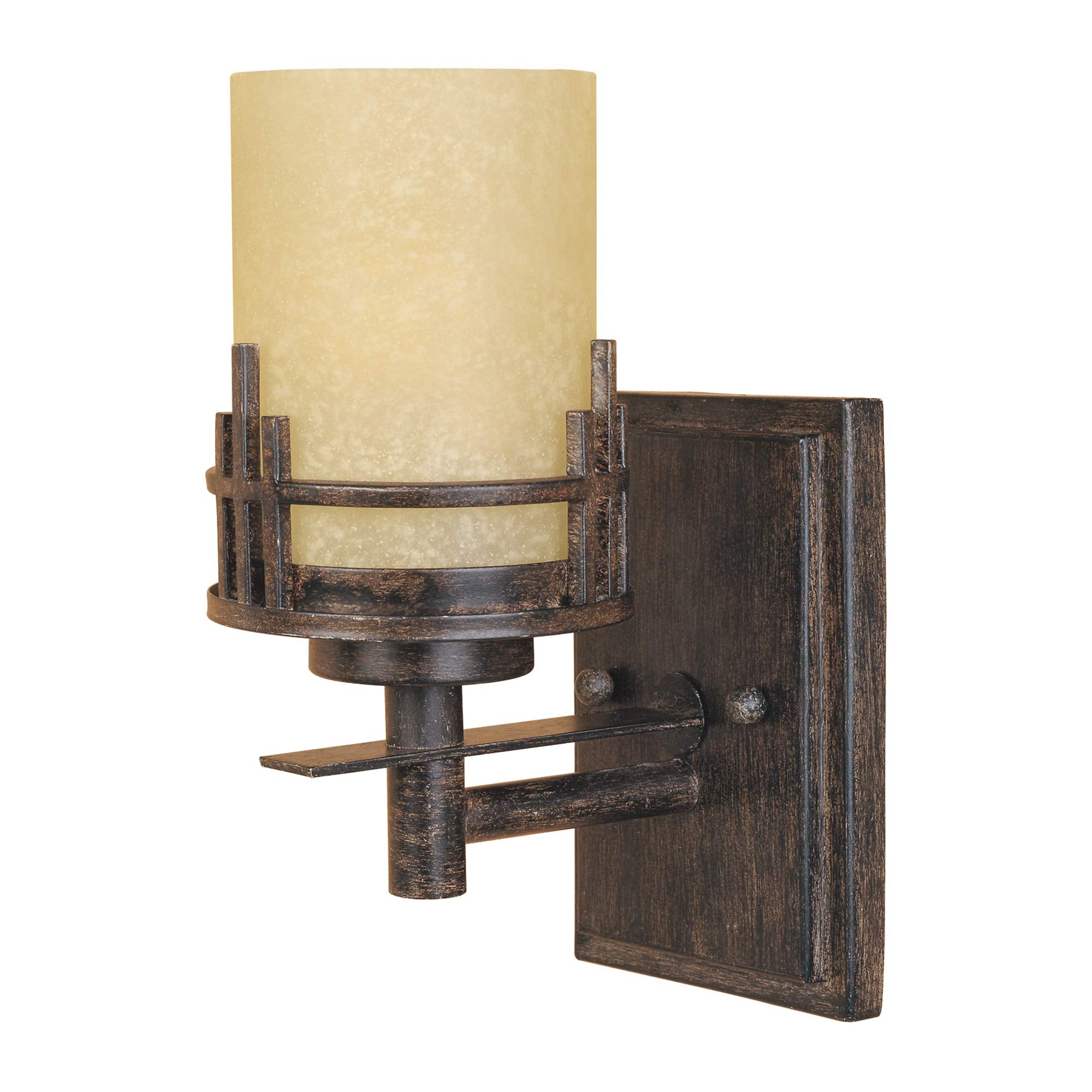 DESIGNERS FOUNTAIN Mission Ridge Wall Sconce 1-Light Wood Warm Mahogany Model 82101-WM