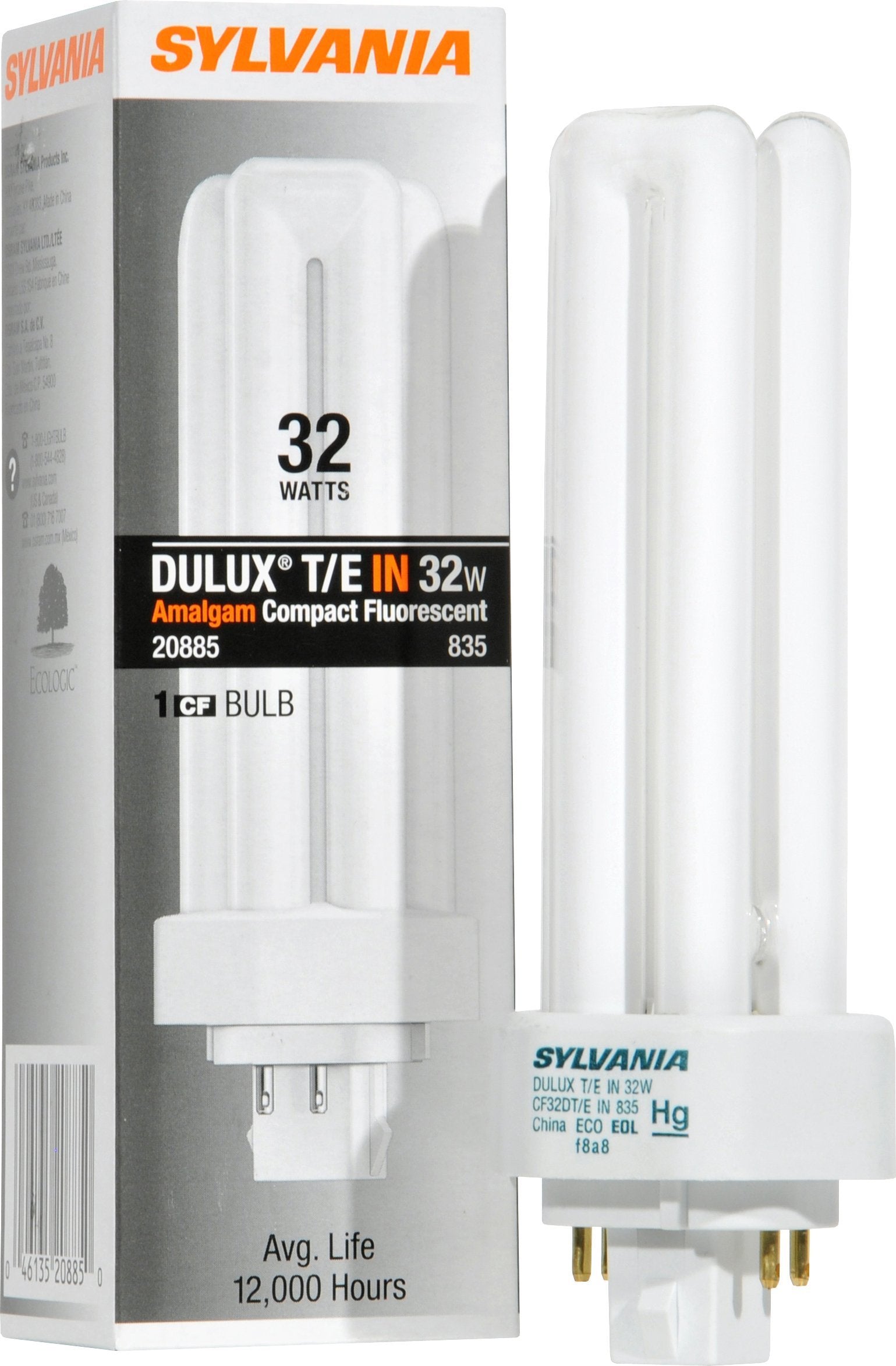 LEDVANCE Sylvania Compact Fluorescent 4 Pin Triple Tube 32W 3500K 1 Count Model 20885