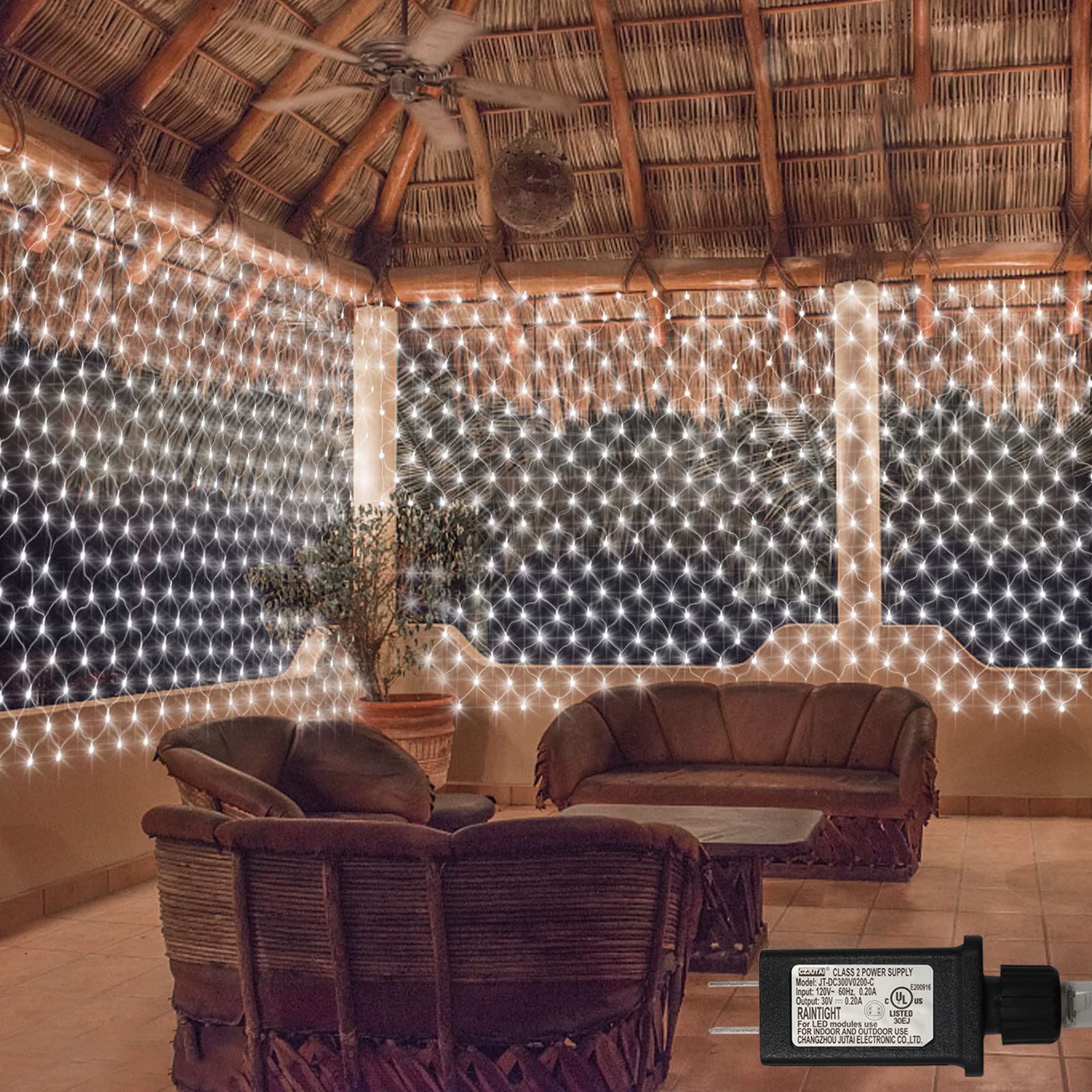 echosari 720 LED Net Lights 20ft x 13ft Large Size Bush Lights Plug in with Remote, IP68 Fully Waterproof Outdoor Net Light for 