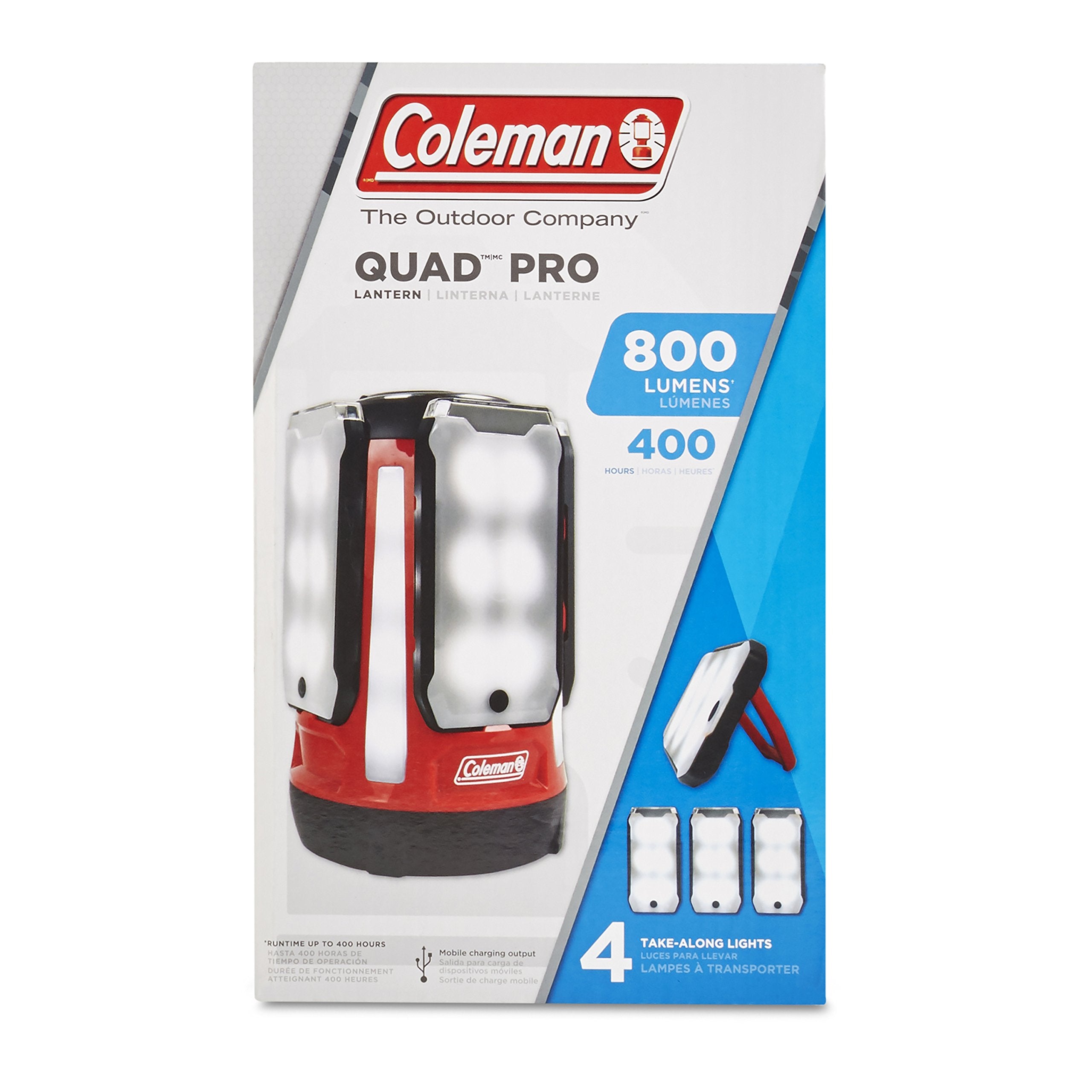 Coleman Multi-Panel LED Lantern: Rechargeable, Water-Resistant, Magnetic Light Panels, Built-In Flashlight, USB Charging Port; E