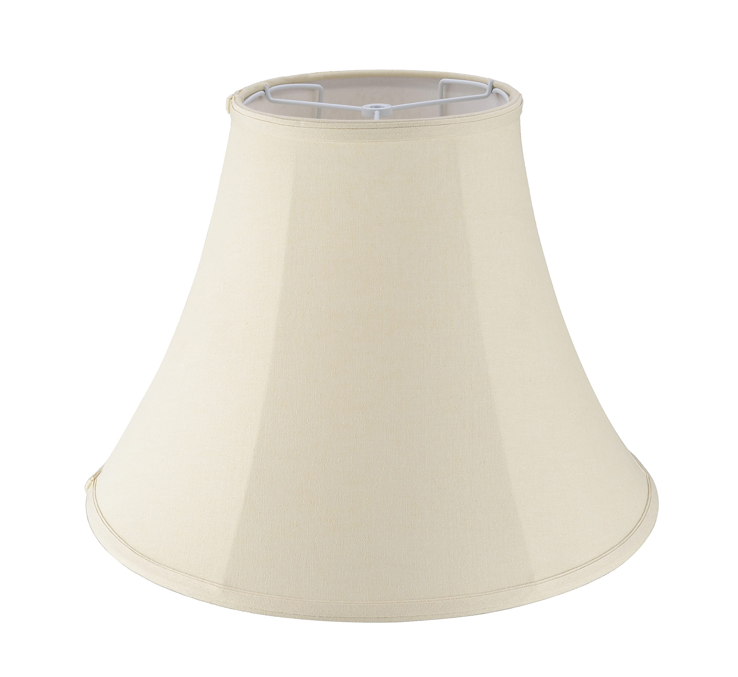 Aspen Creative 38004 Traditional Handsewn Bell Shaped Collapsible Spider Construction Lamp Shade in Cream, 8 Top x 17 Bottom x 1