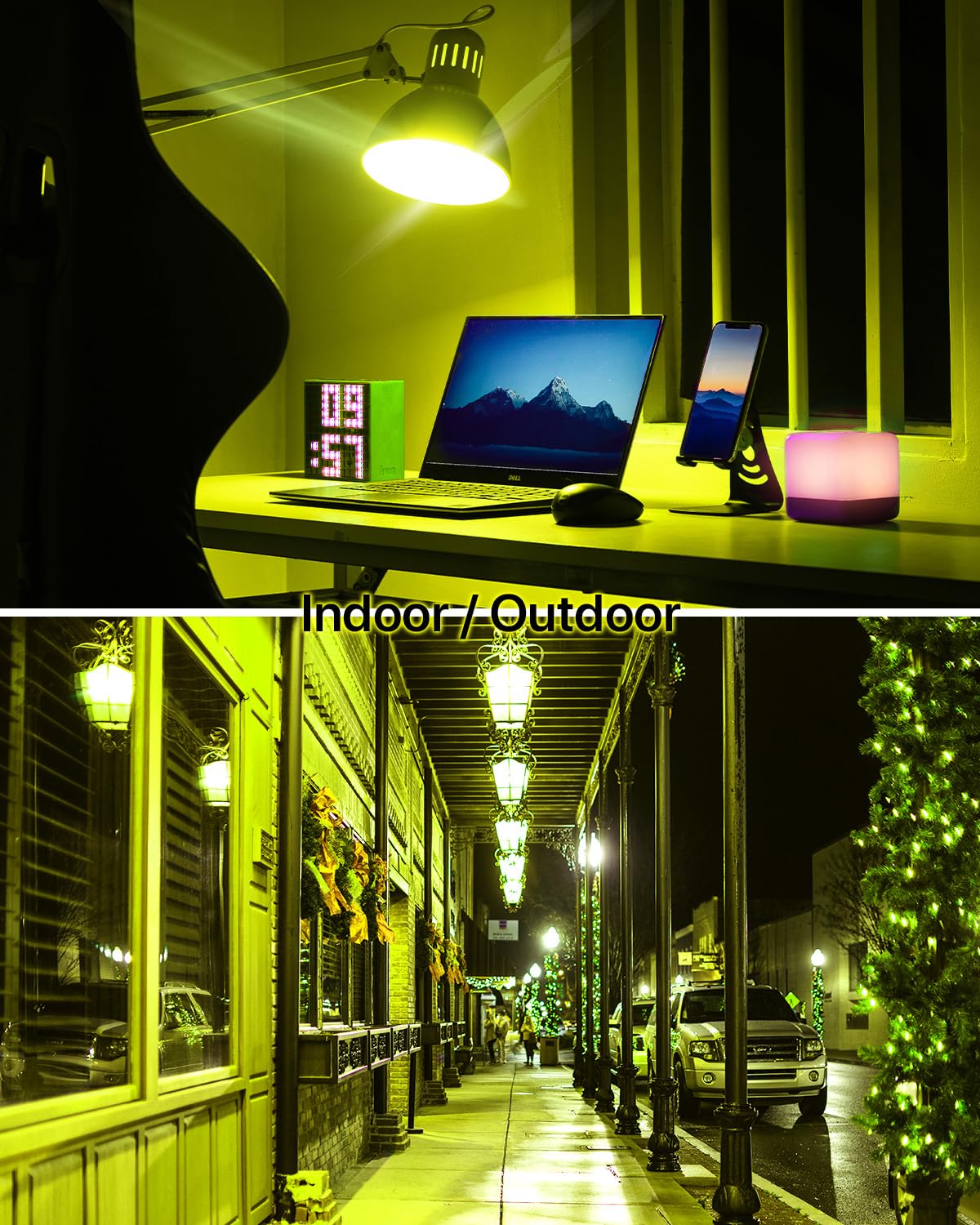 ORALUCE A15 LED Bulbs, 5W 450LM, Yellow, E26 Base, Non-Dimmable, 6 Pack, Ideal for Halloween and Christmas Party Decoration