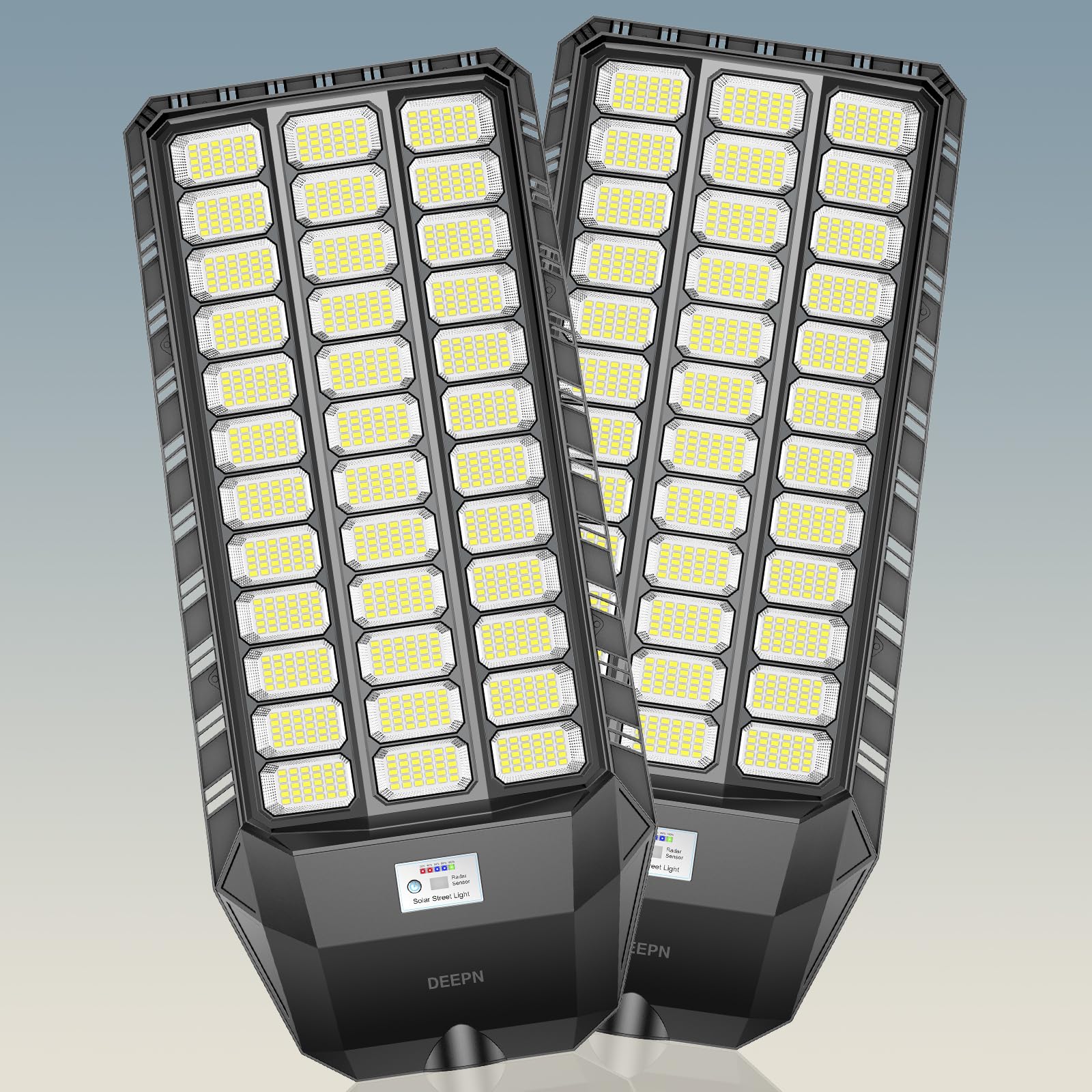 Deepn 9000W Plus Large Solar Street Light, Super Bright Lights Outdoor, IP67 Solar Parking Lot Lights, Dusk to Dawn Outdoor Ligh